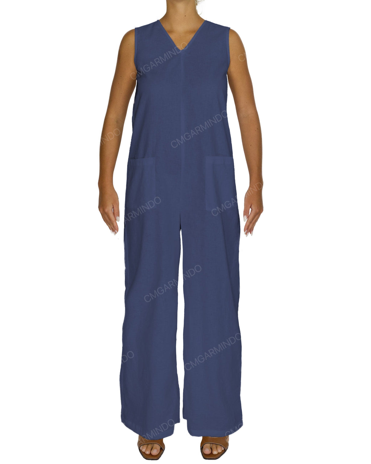 Sleeveless V-Neck Jumpsuit