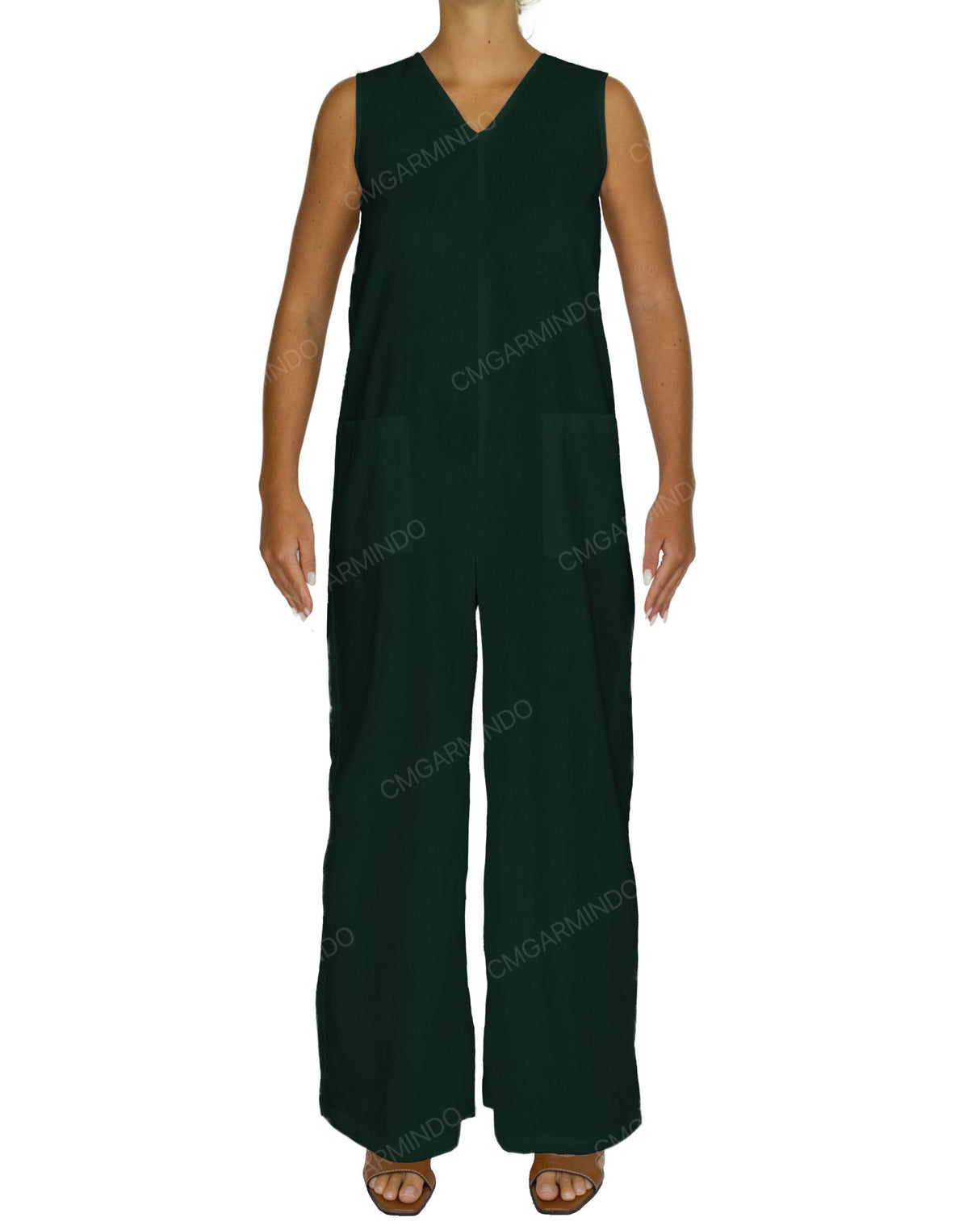 Sleeveless V-Neck Jumpsuit