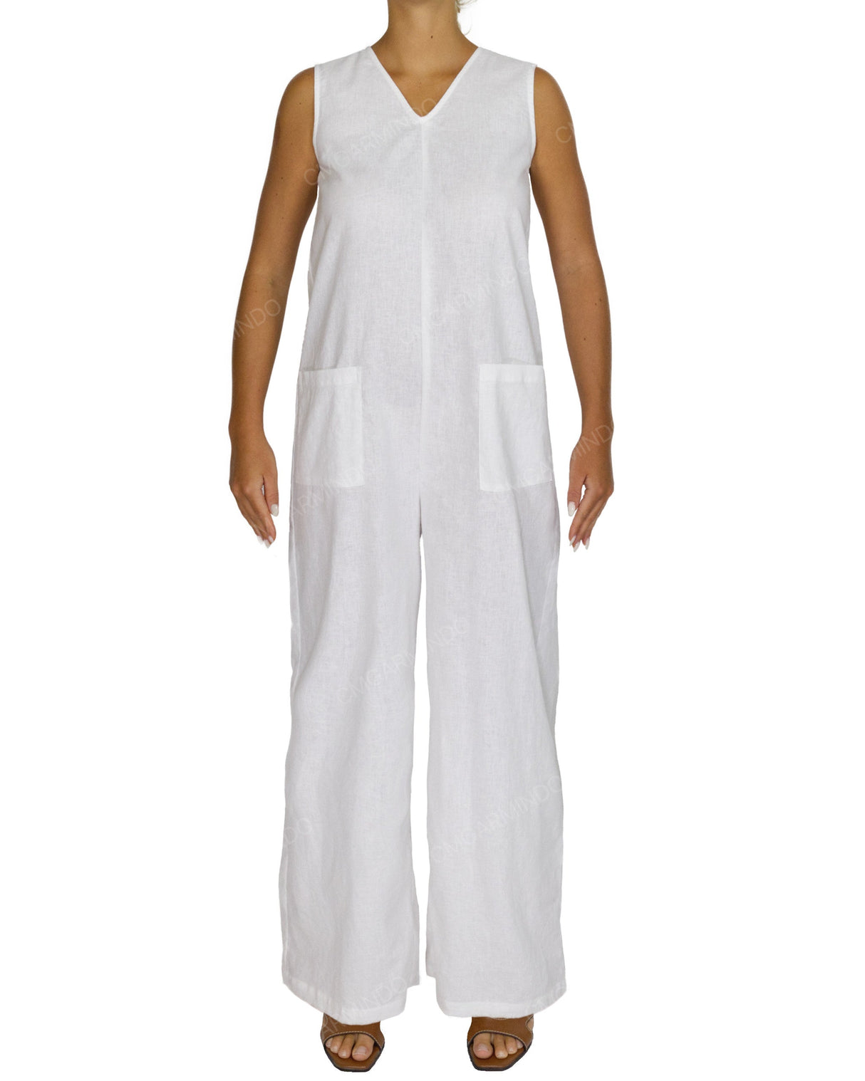 Sleeveless V-Neck Jumpsuit