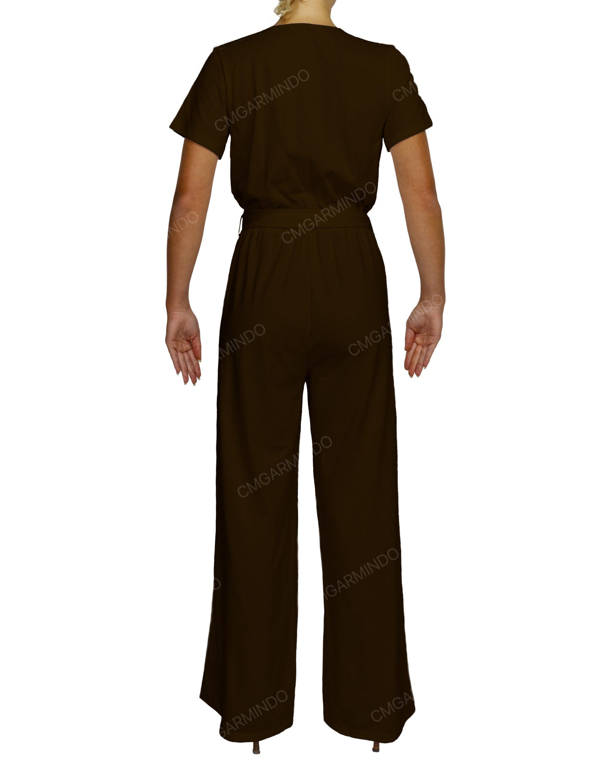 Short Sleeve Wrap Jumpsuit