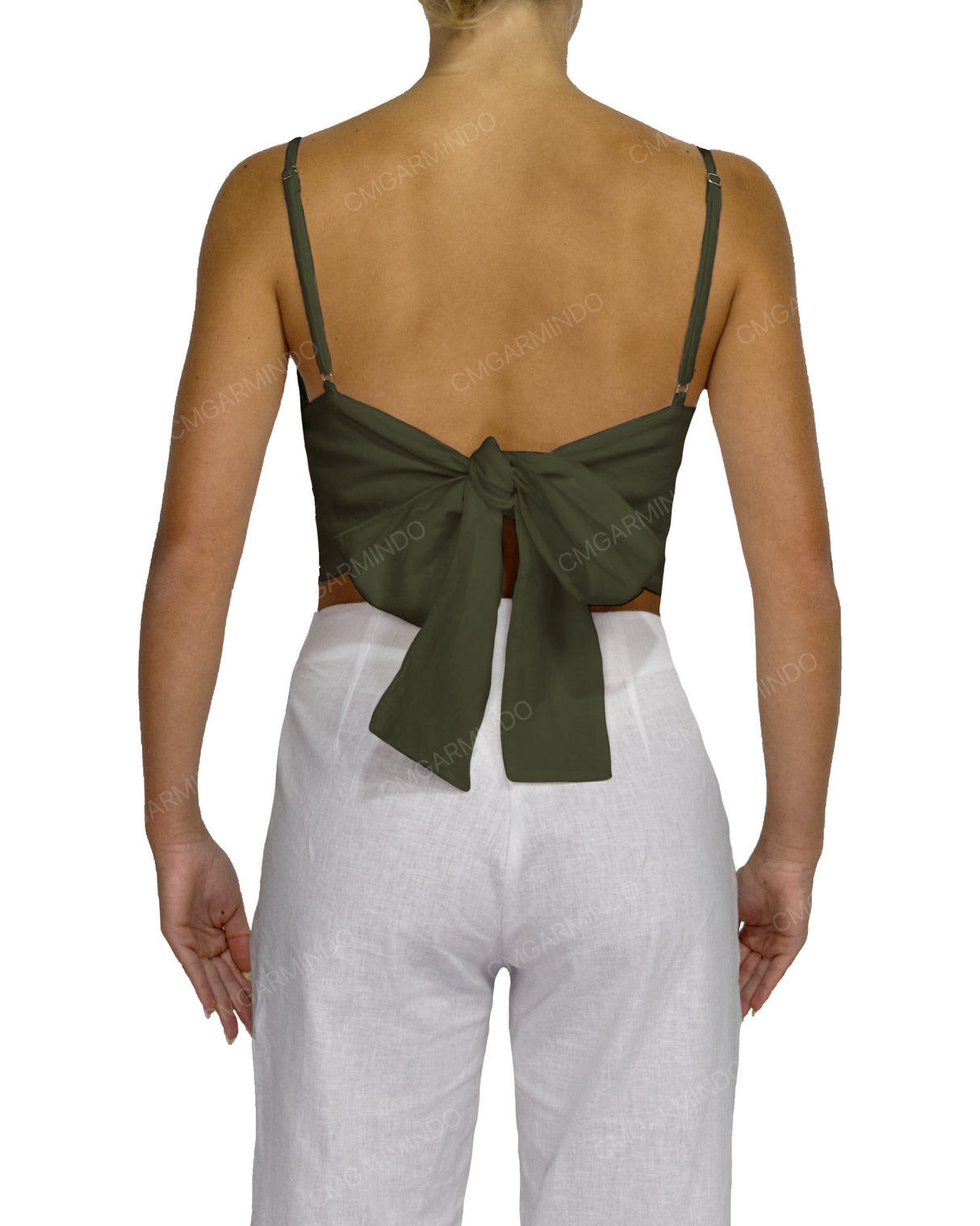 Sleeveless Tie Back Crop Top