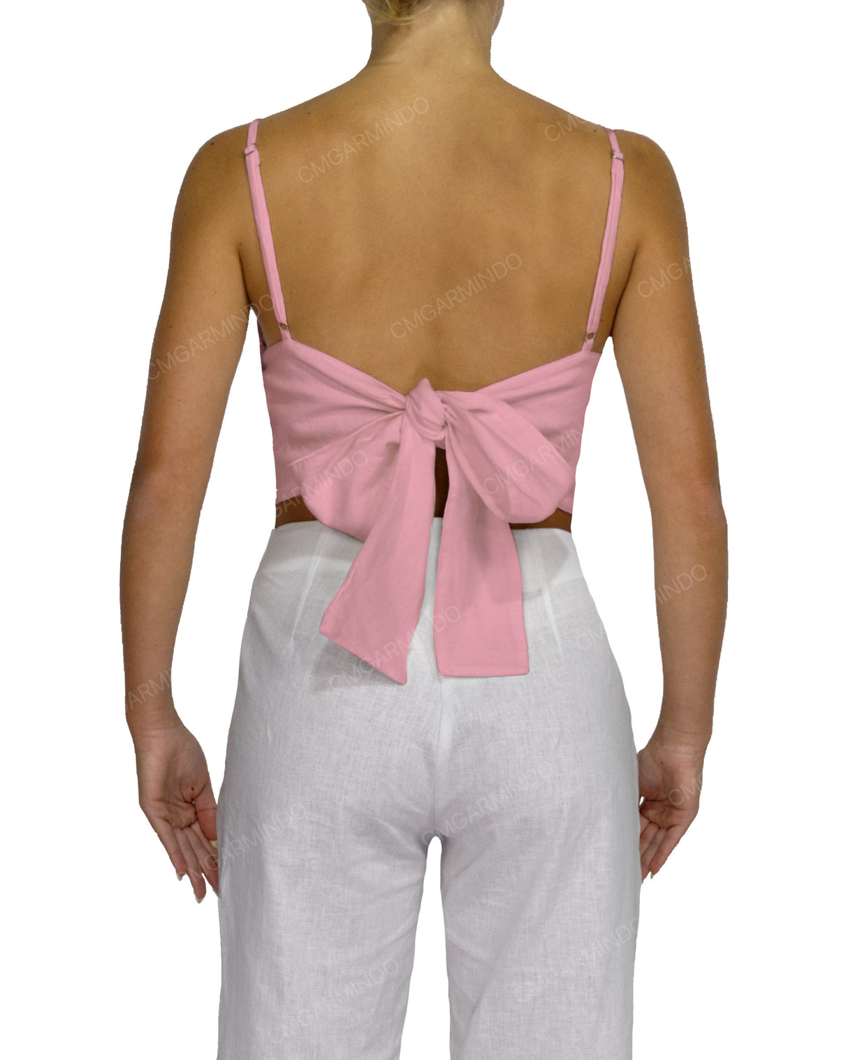 Sleeveless Tie Back Crop Top