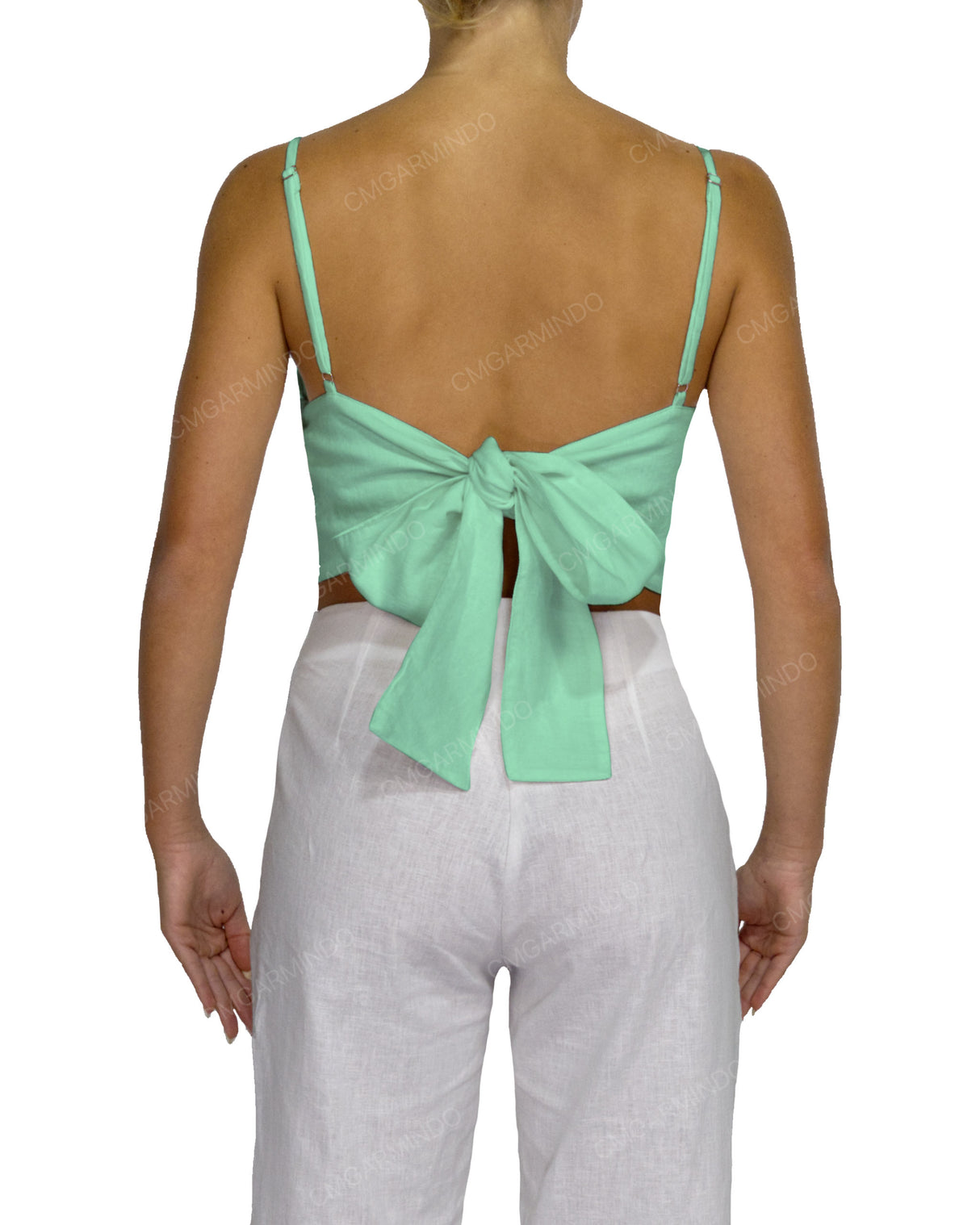 Sleeveless Tie Back Crop Top