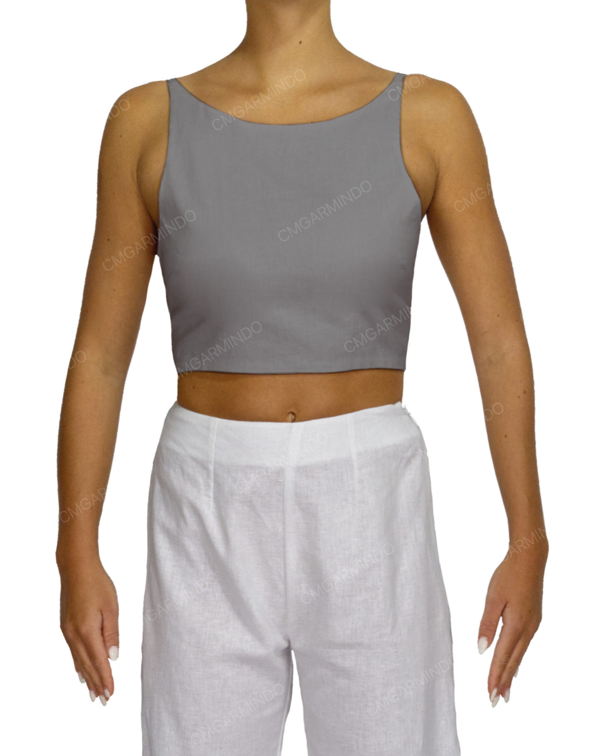 Sleeveless Tie Back Crop Top
