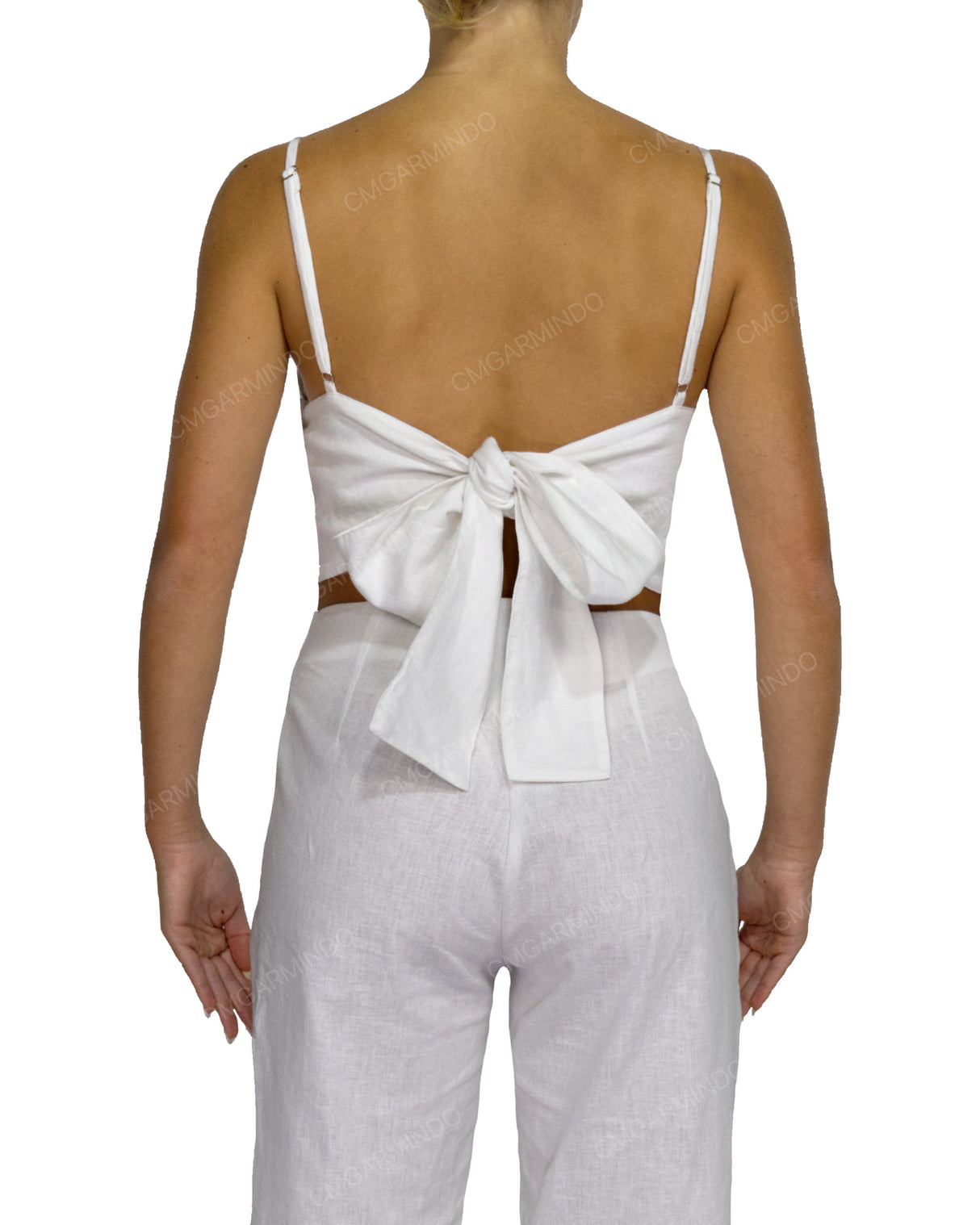 Sleeveless Tie Back Crop Top