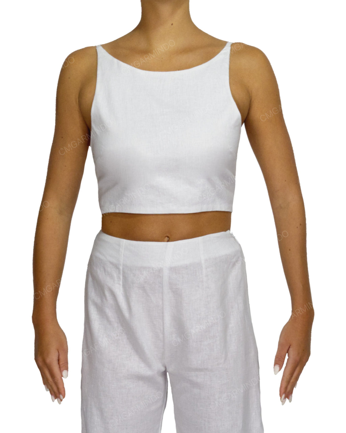 Sleeveless Tie Back Crop Top