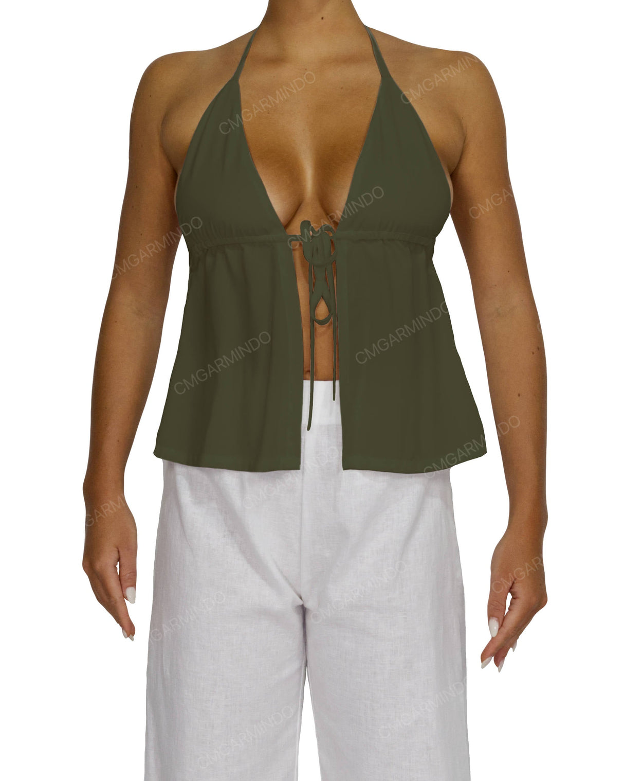 Halter Tie Empire Waist Top