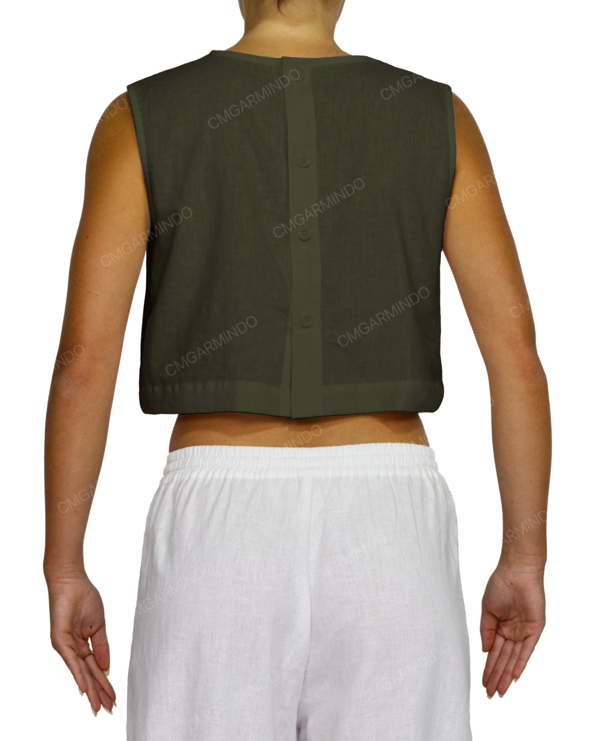 Sleeveless Button Back Top