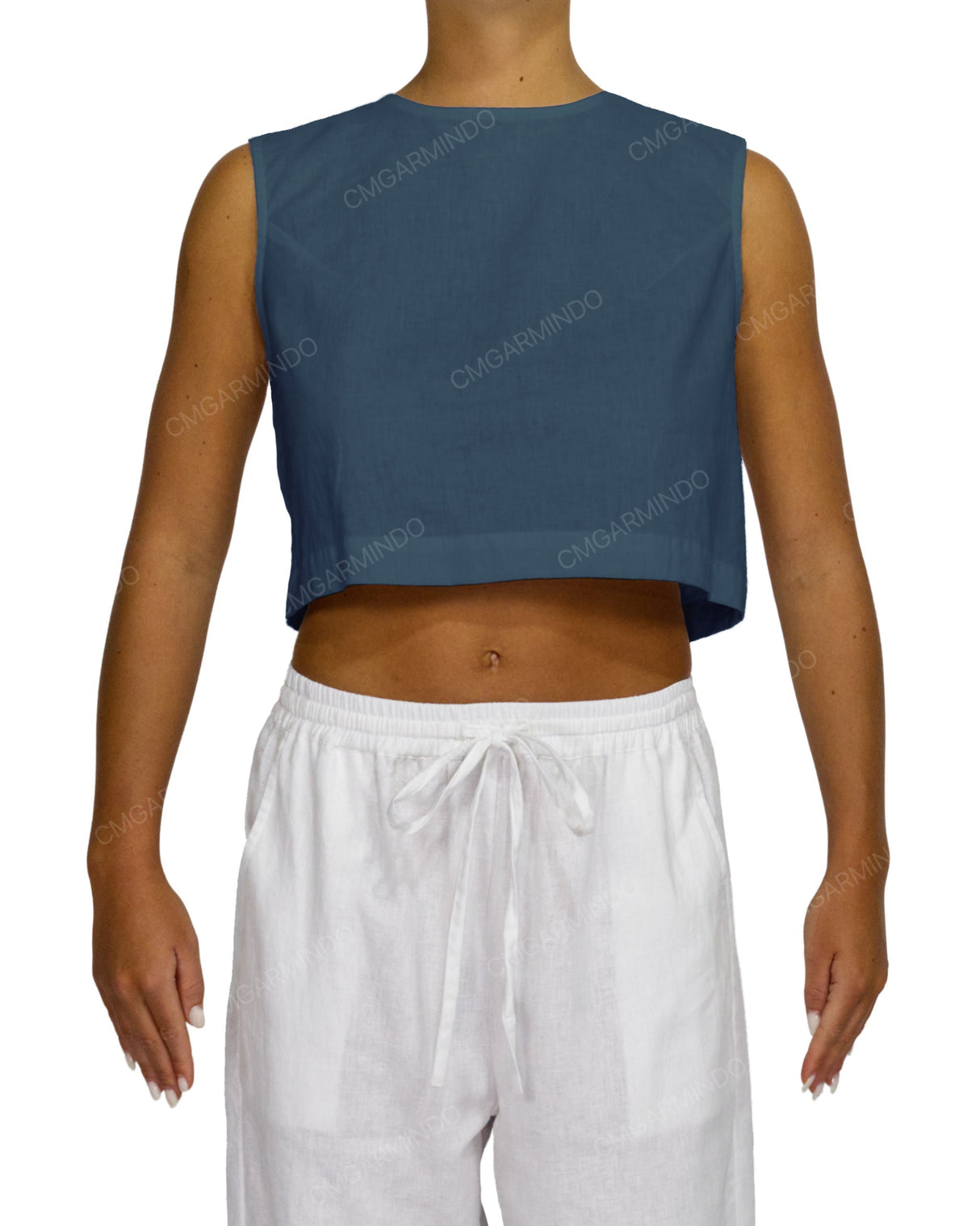 Sleeveless Button Back Top