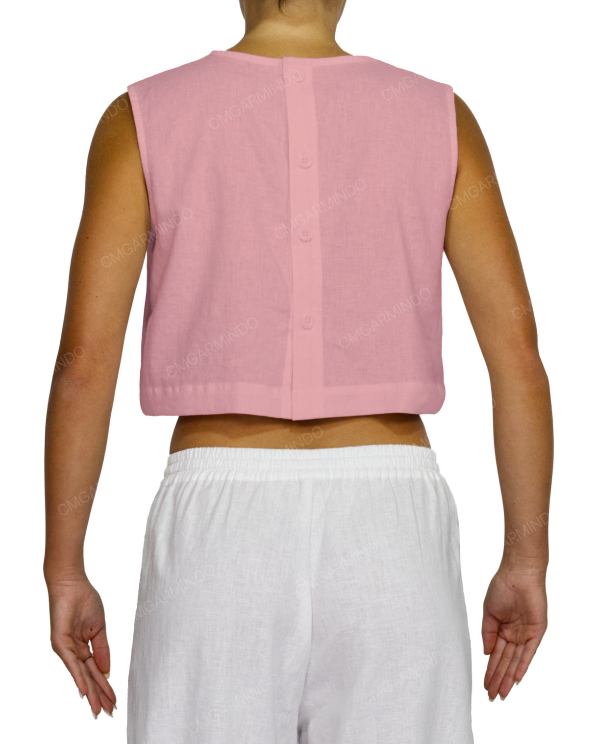 Sleeveless Button Back Top