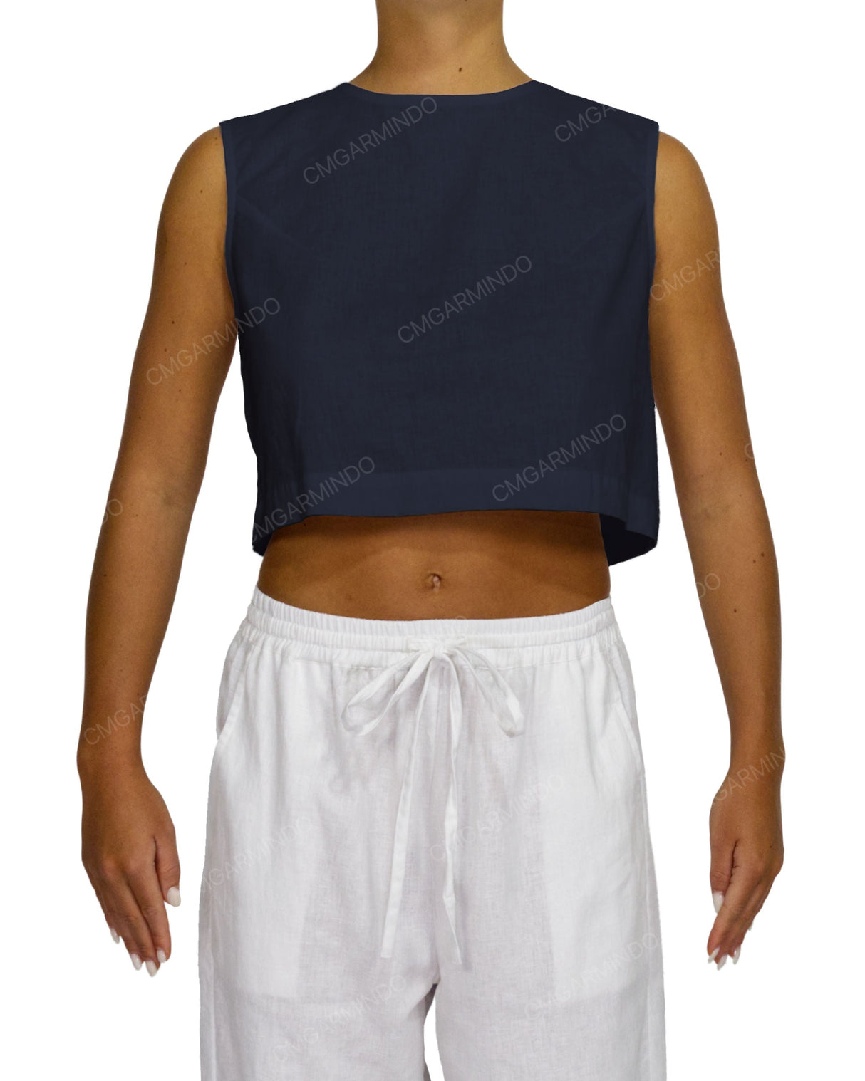 Sleeveless Button Back Top