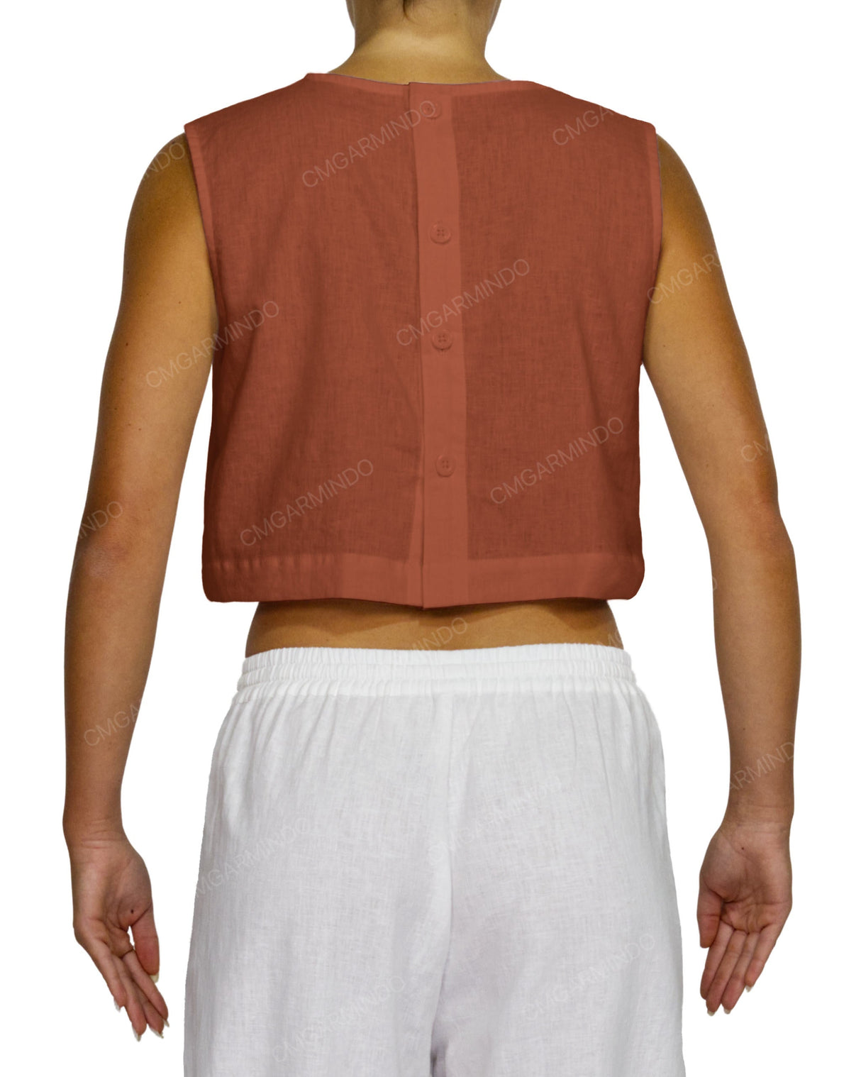 Sleeveless Button Back Top