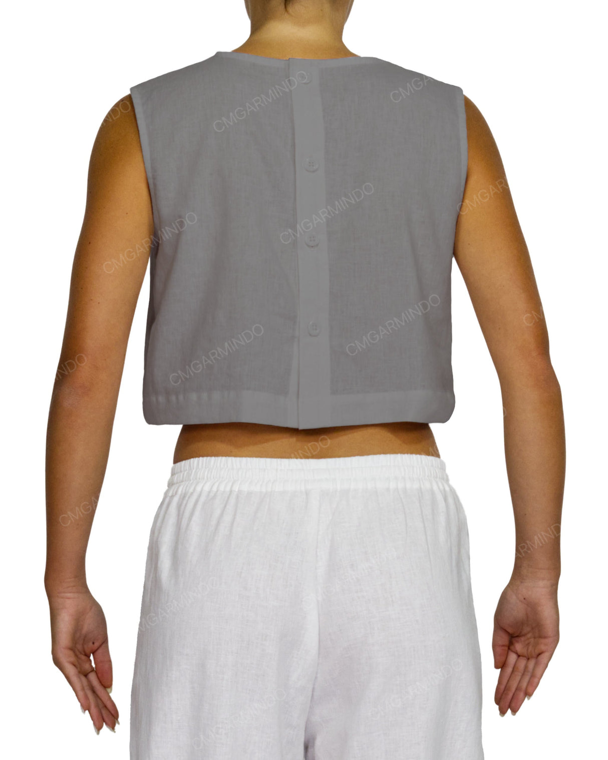 Sleeveless Button Back Top