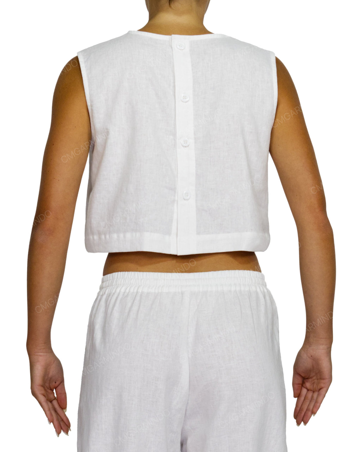 Sleeveless Button Back Top