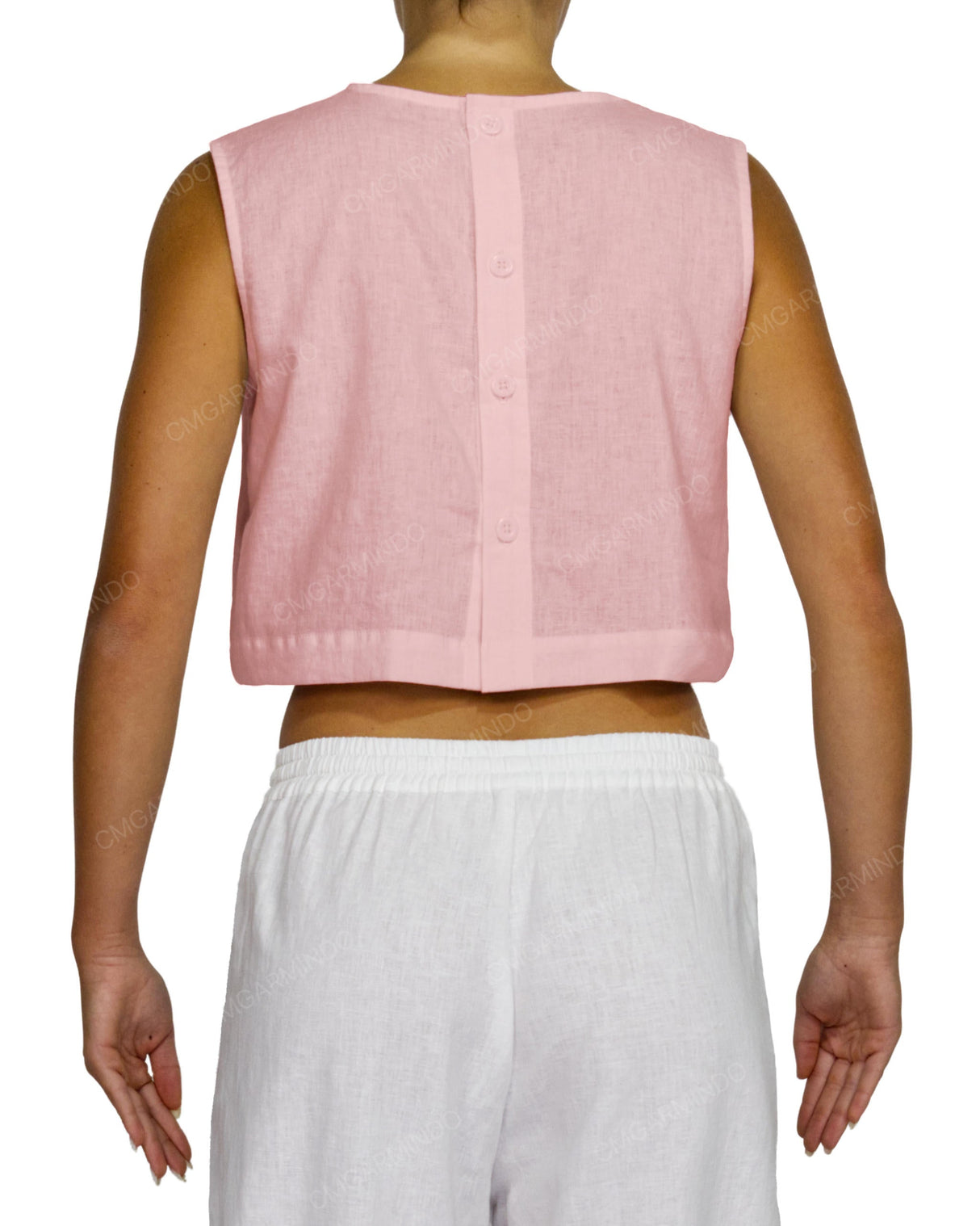 Sleeveless Button Back Top