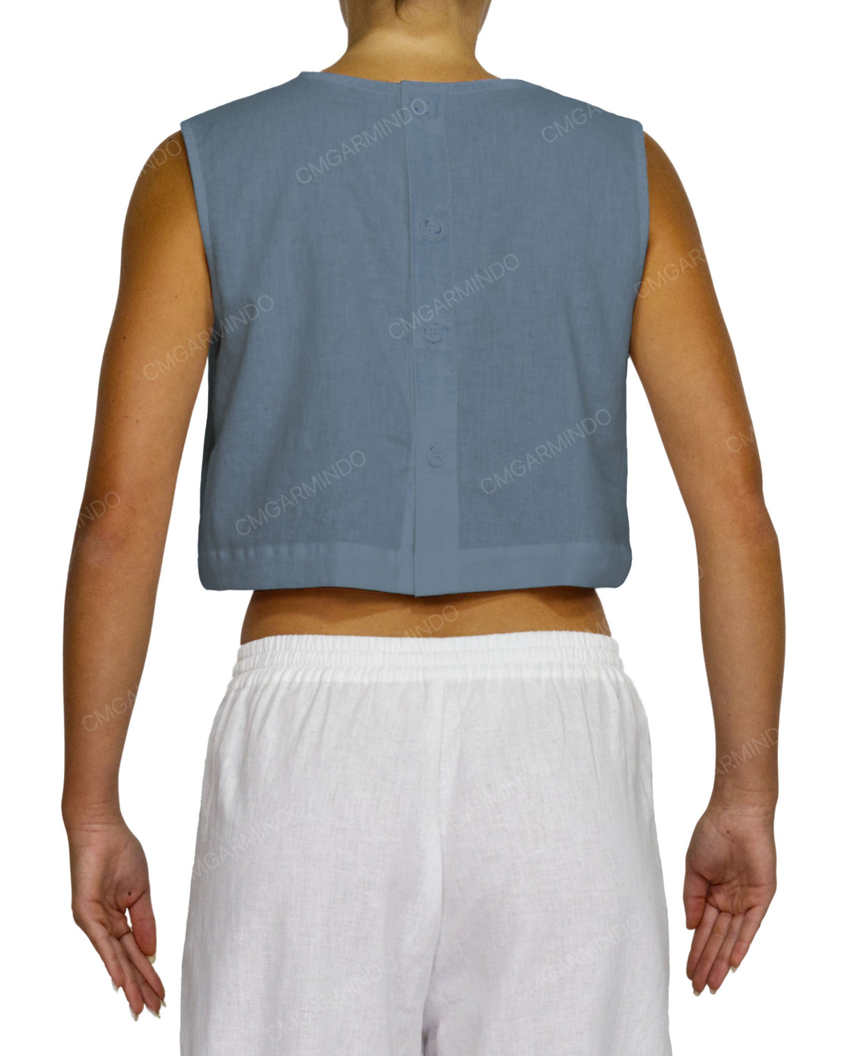 Sleeveless Button Back Top