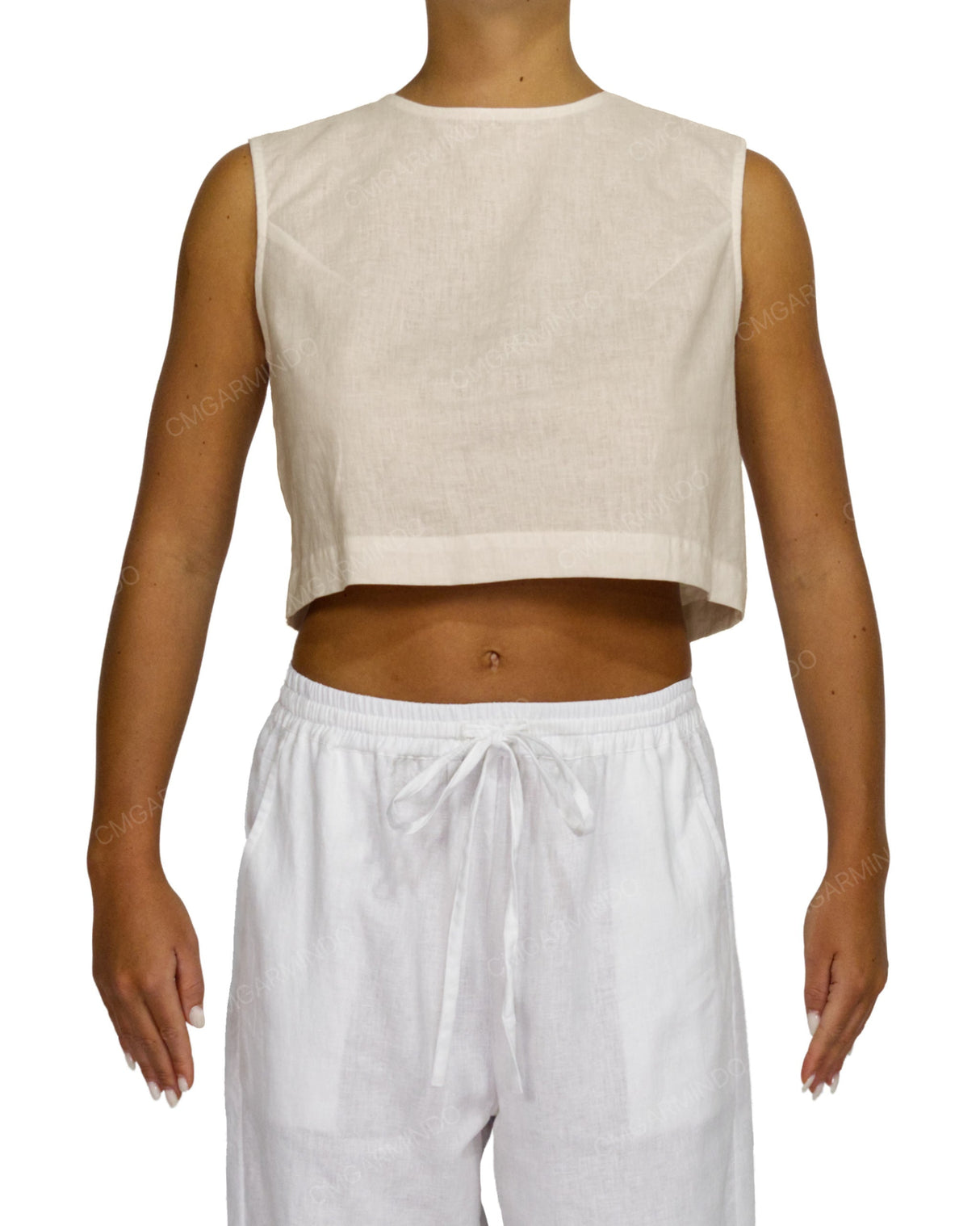 Sleeveless Button Back Top