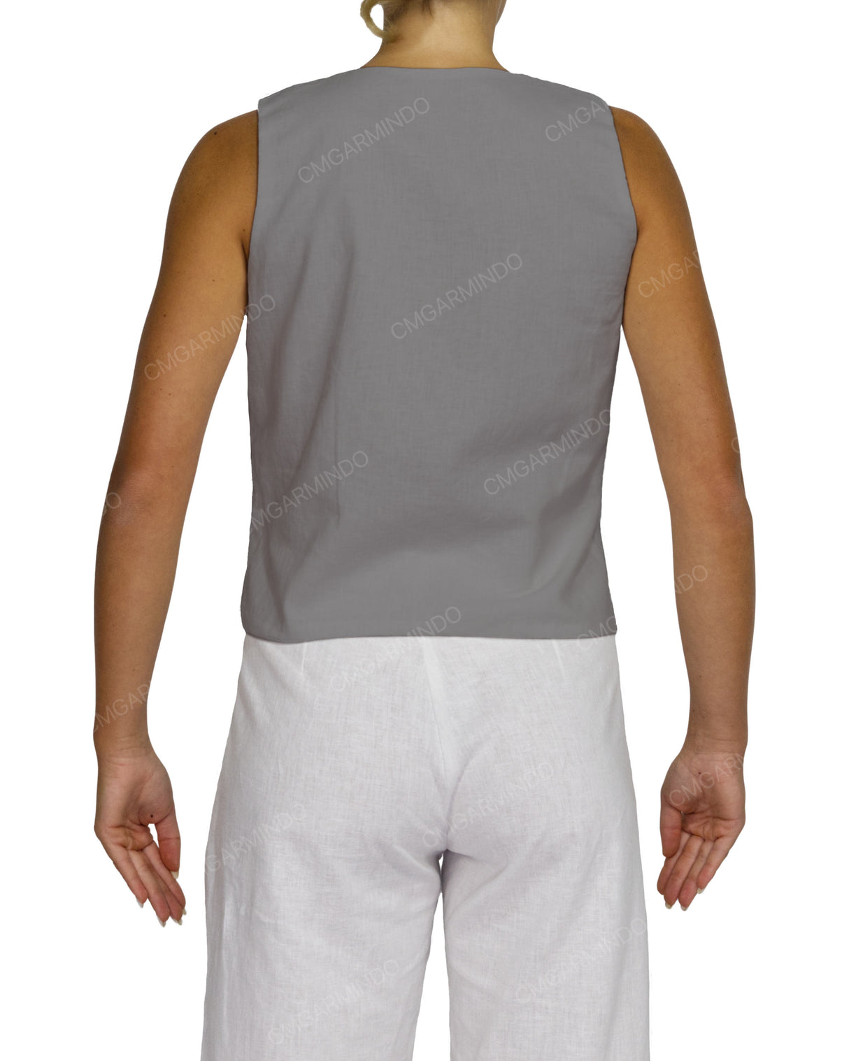 Sleeveless Tie Front Top