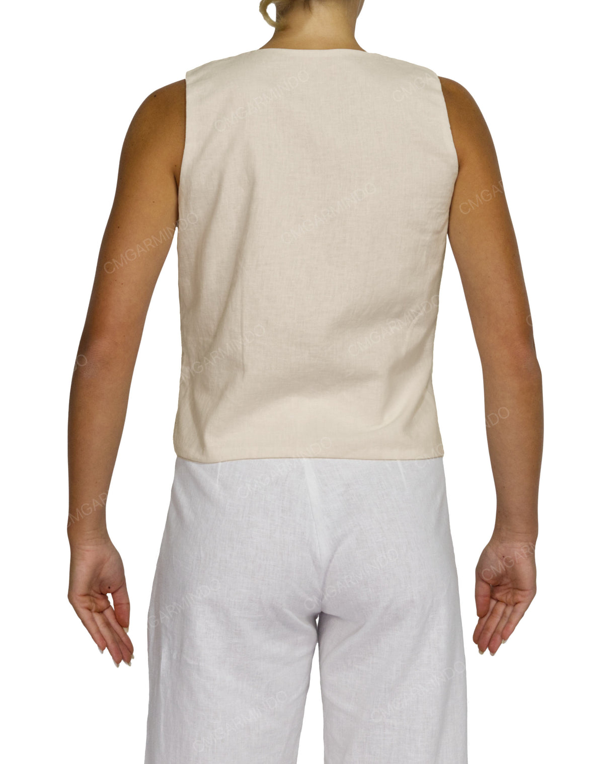 Sleeveless Tie Front Top