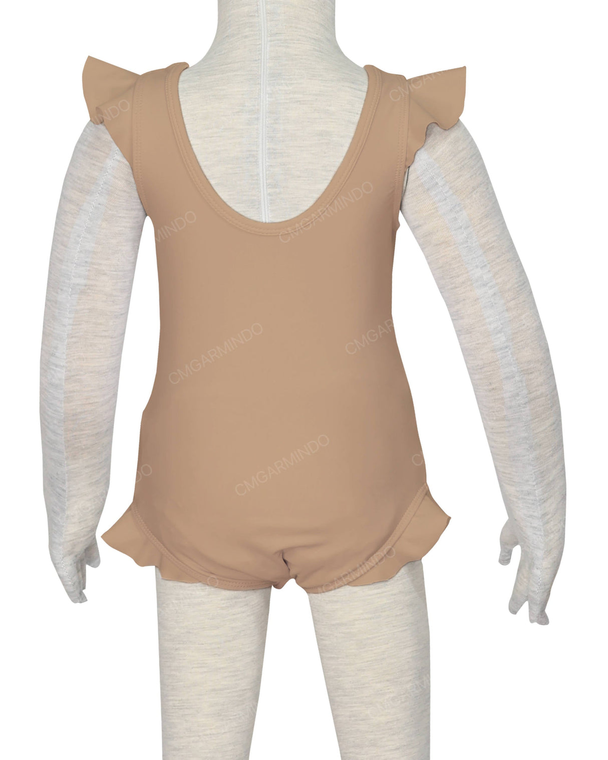Frill Shoulder and Leg Scoop Back Snaps One Piece