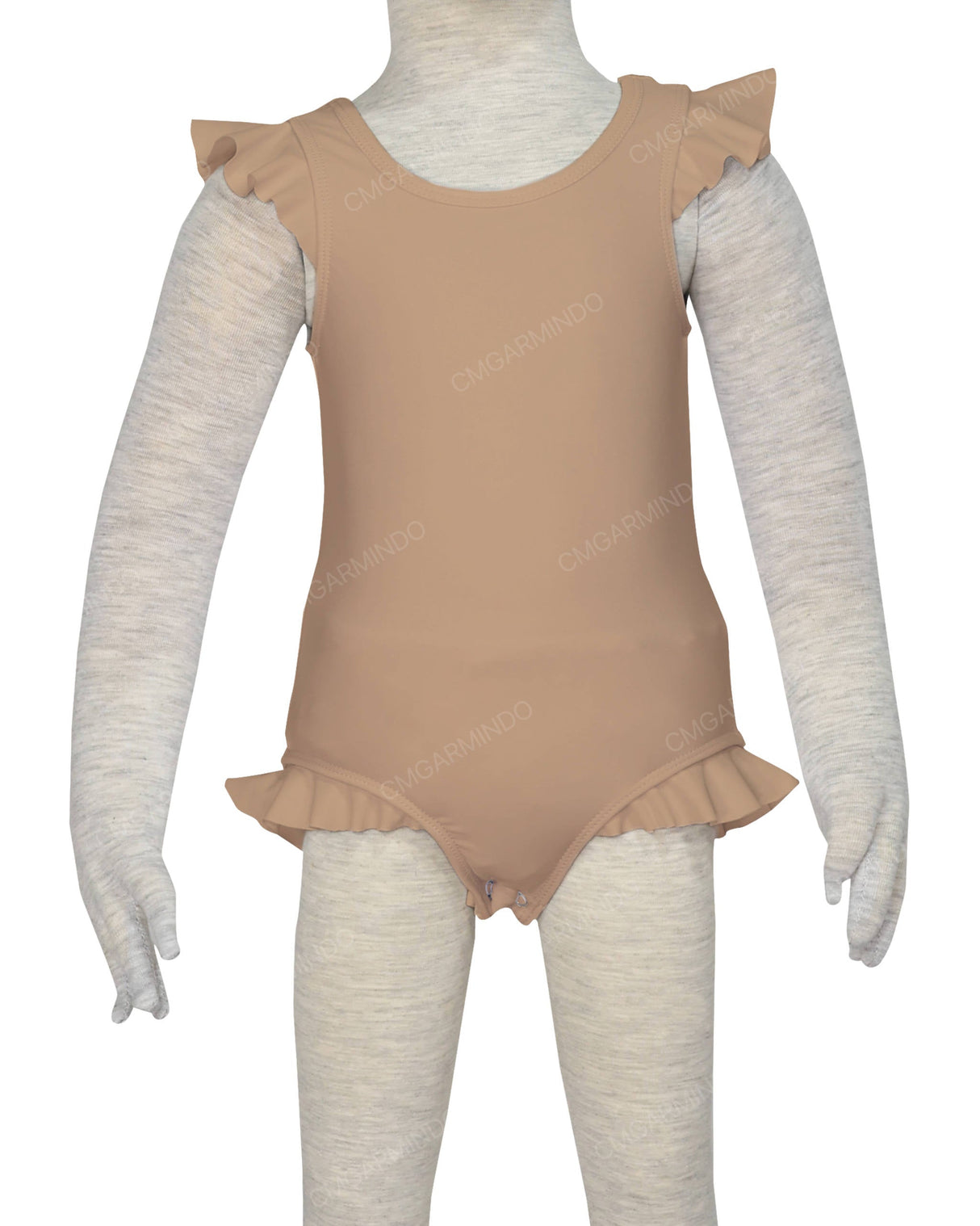 Frill Shoulder and Leg Scoop Back Snaps One Piece