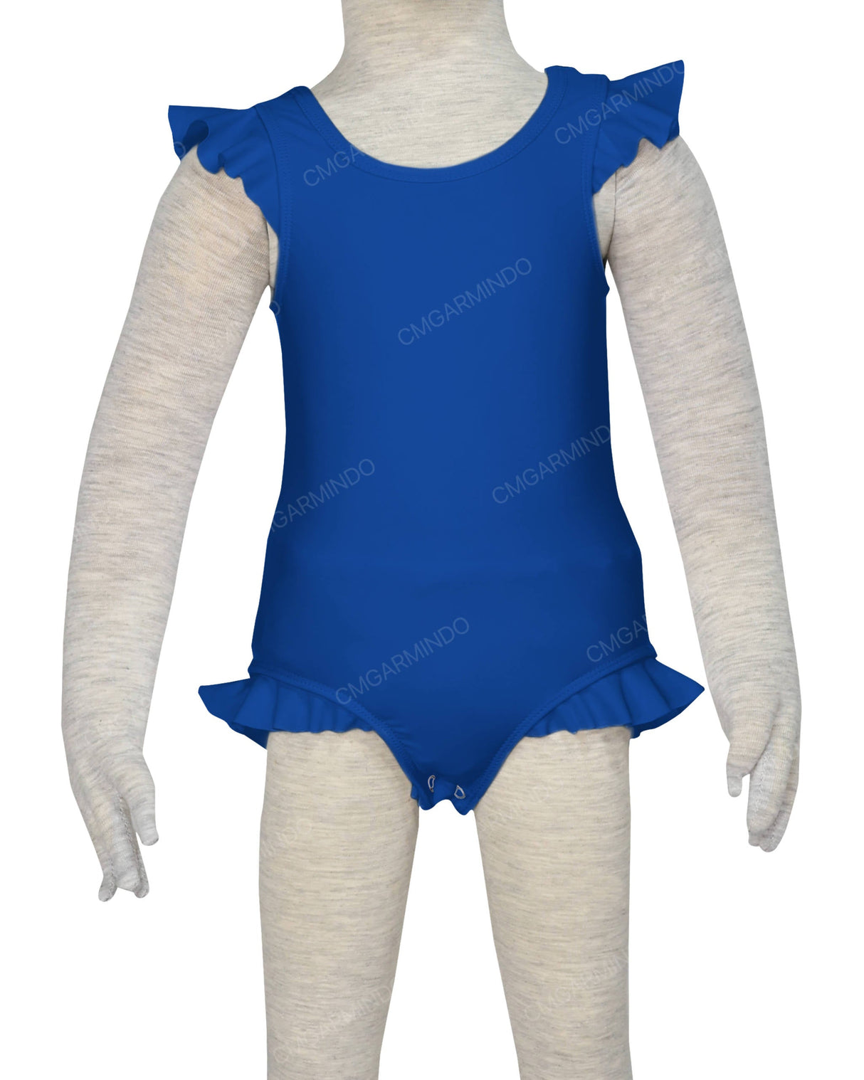 Frill Shoulder and Leg Scoop Back Snaps One Piece