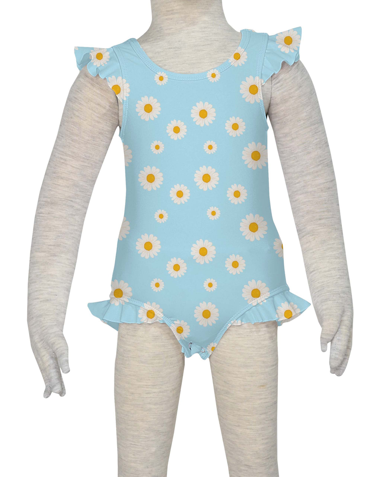 Frill Shoulder and Leg Scoop Back Snaps One Piece