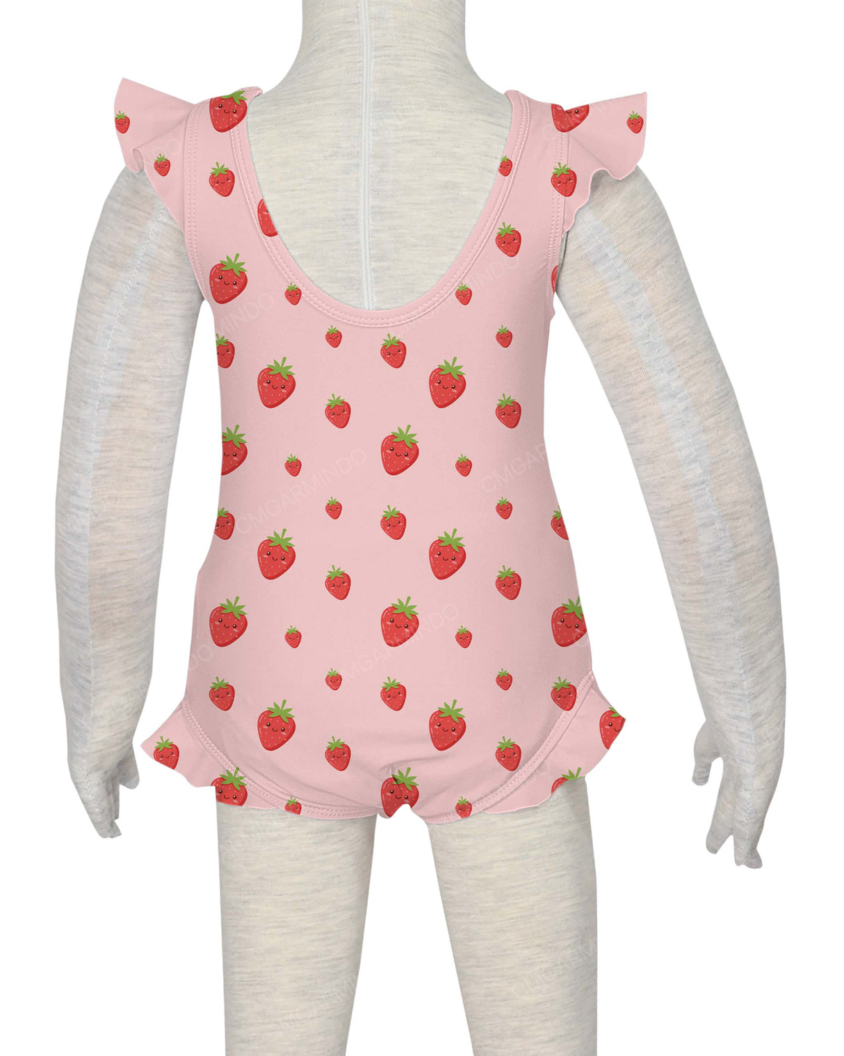 Frill Shoulder and Leg Scoop Back Snaps One Piece