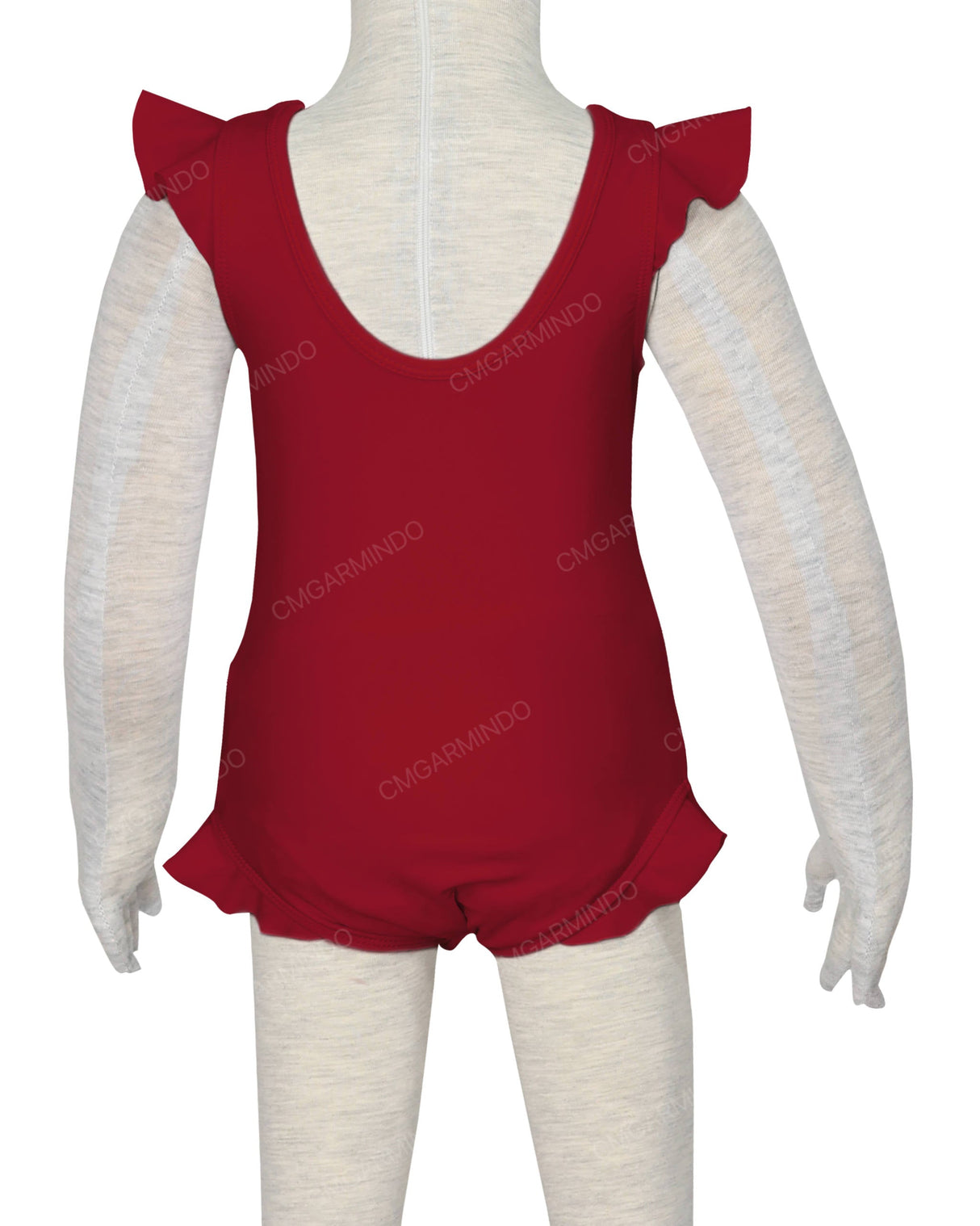 Frill Shoulder and Leg Scoop Back Snaps One Piece