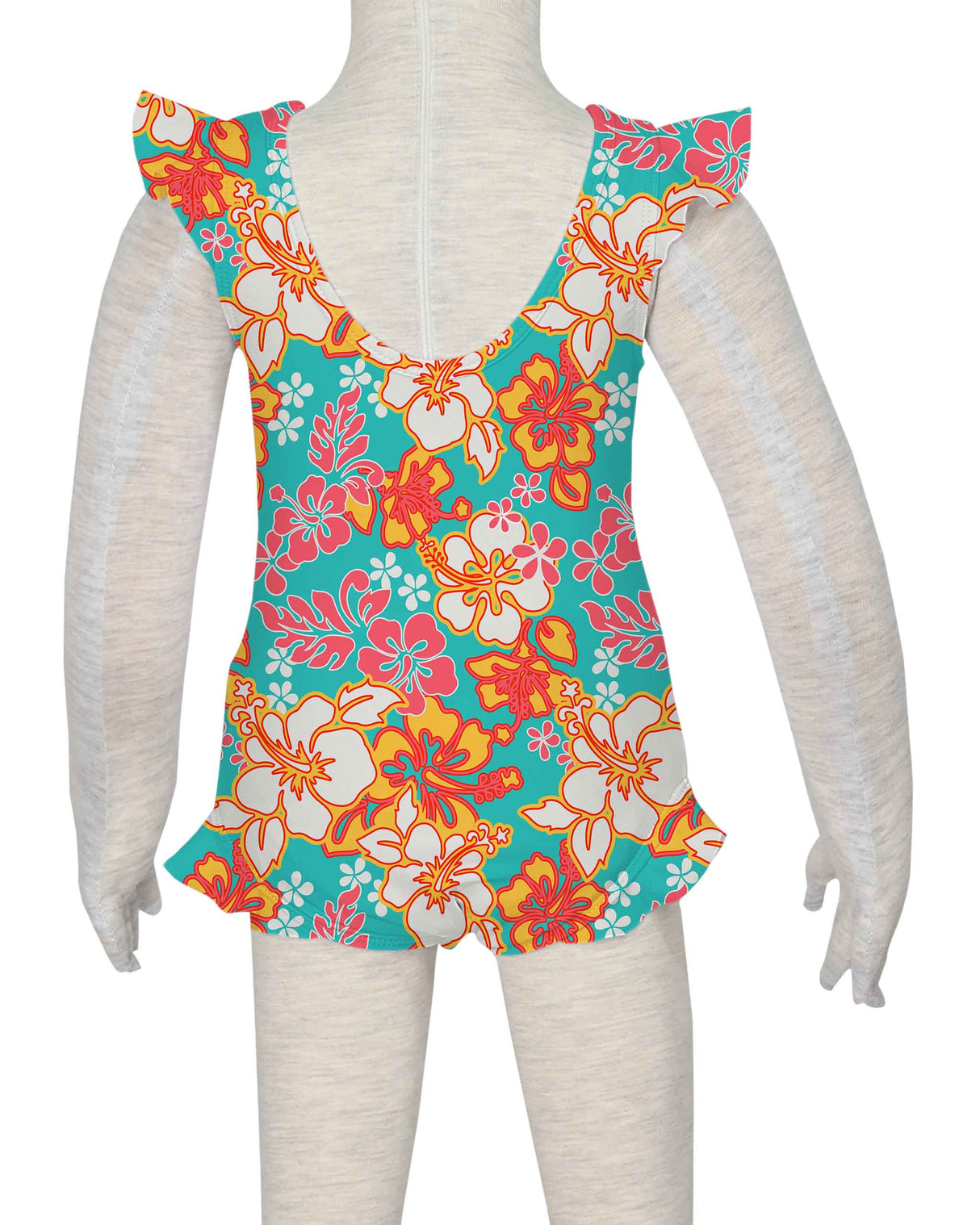 Frill Shoulder and Leg Scoop Back Snaps One Piece