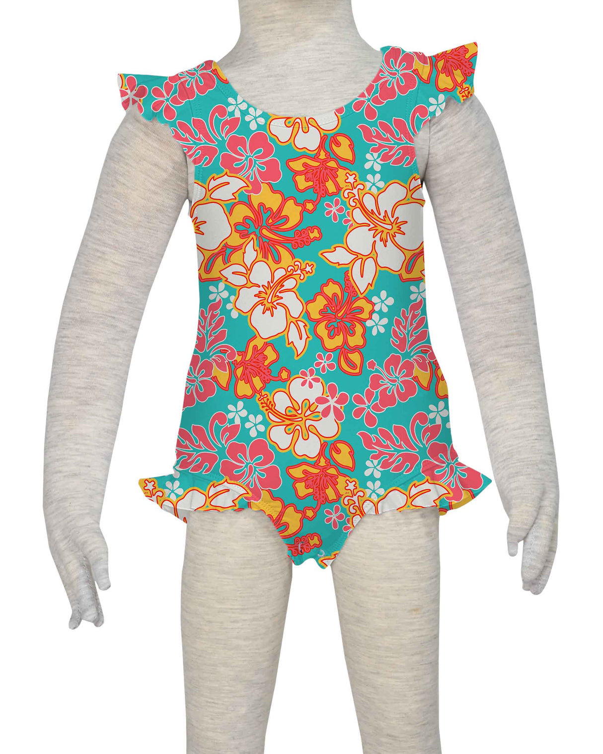 Frill Shoulder and Leg Scoop Back Snaps One Piece