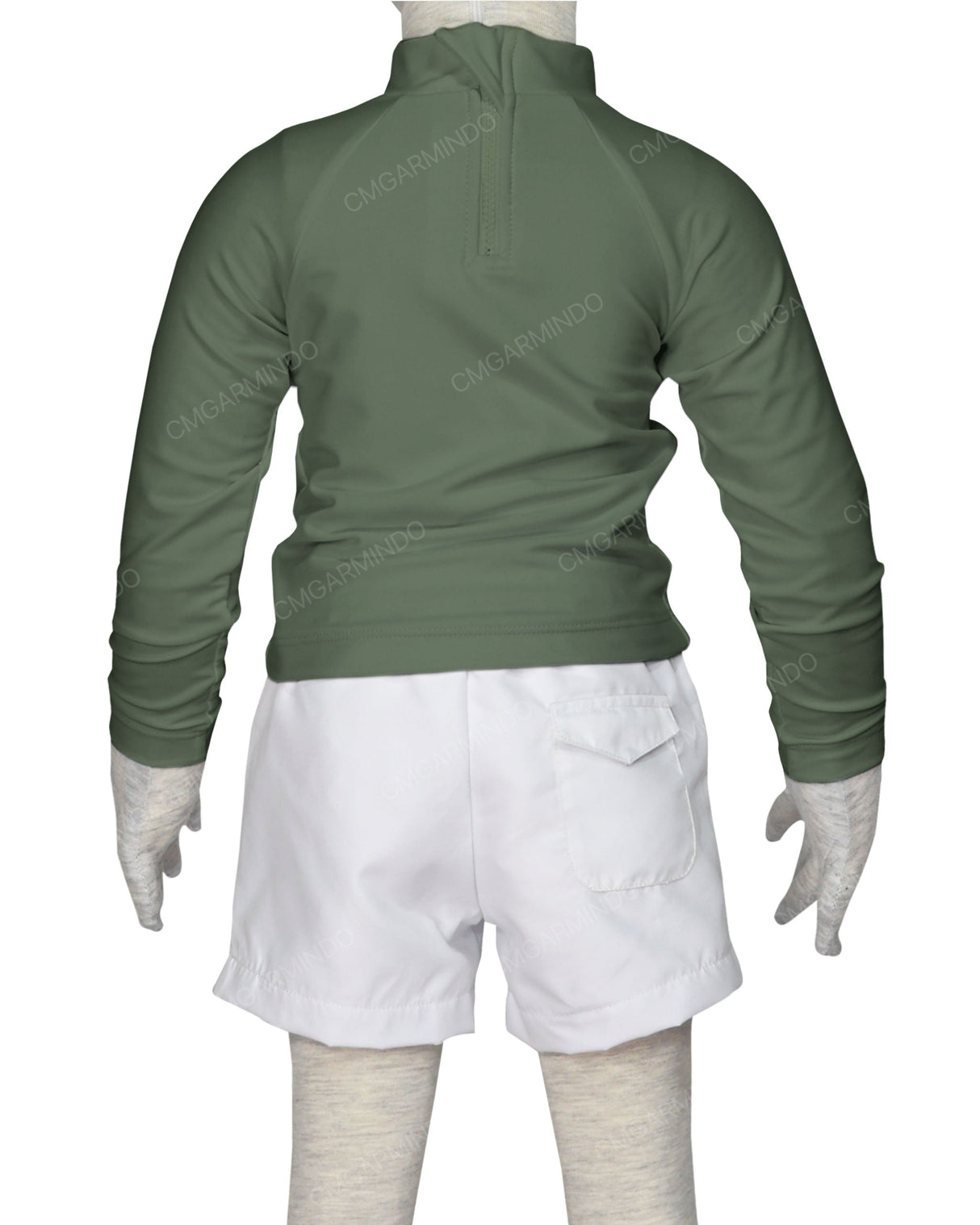Long Sleeve Back Zip Raglan Rashie