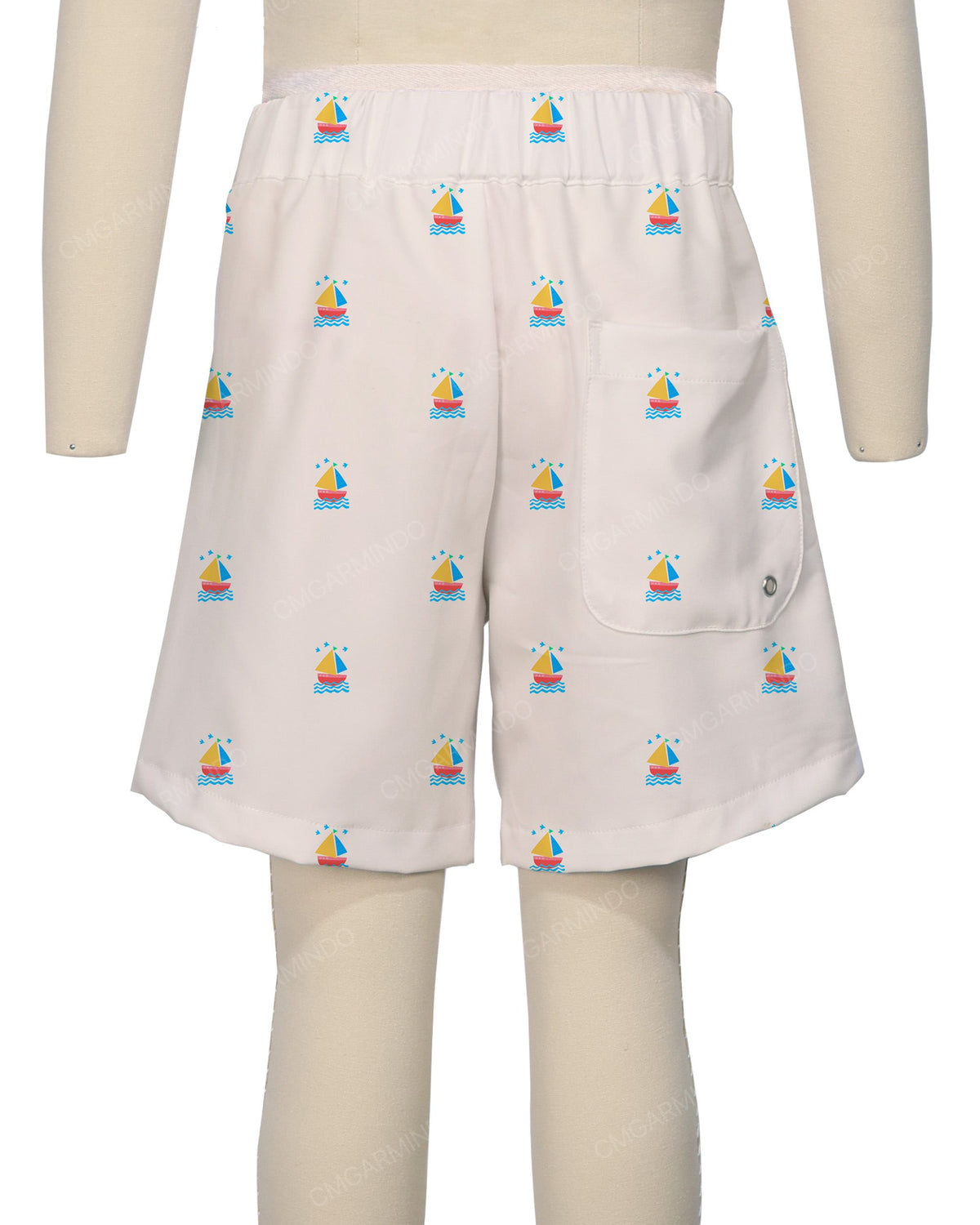 Fixed Front Elastic Back Boardshorts
