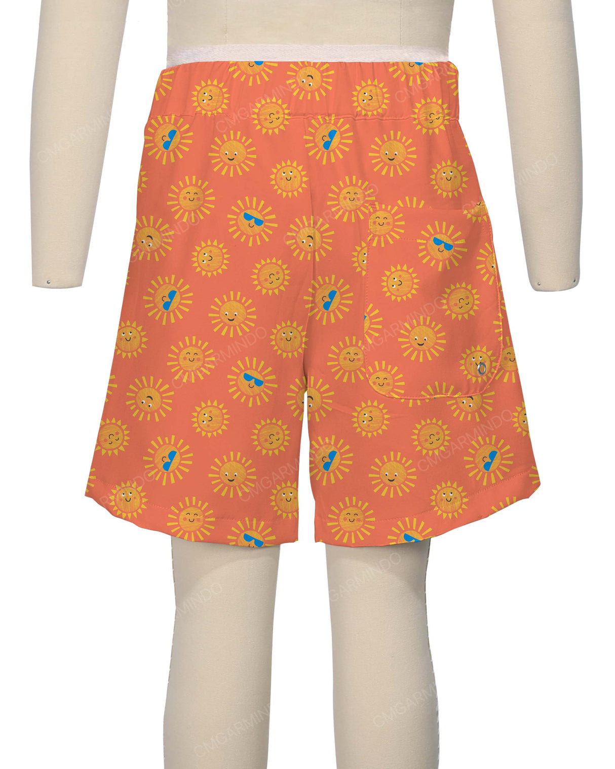 Fixed Front Elastic Back Boardshorts