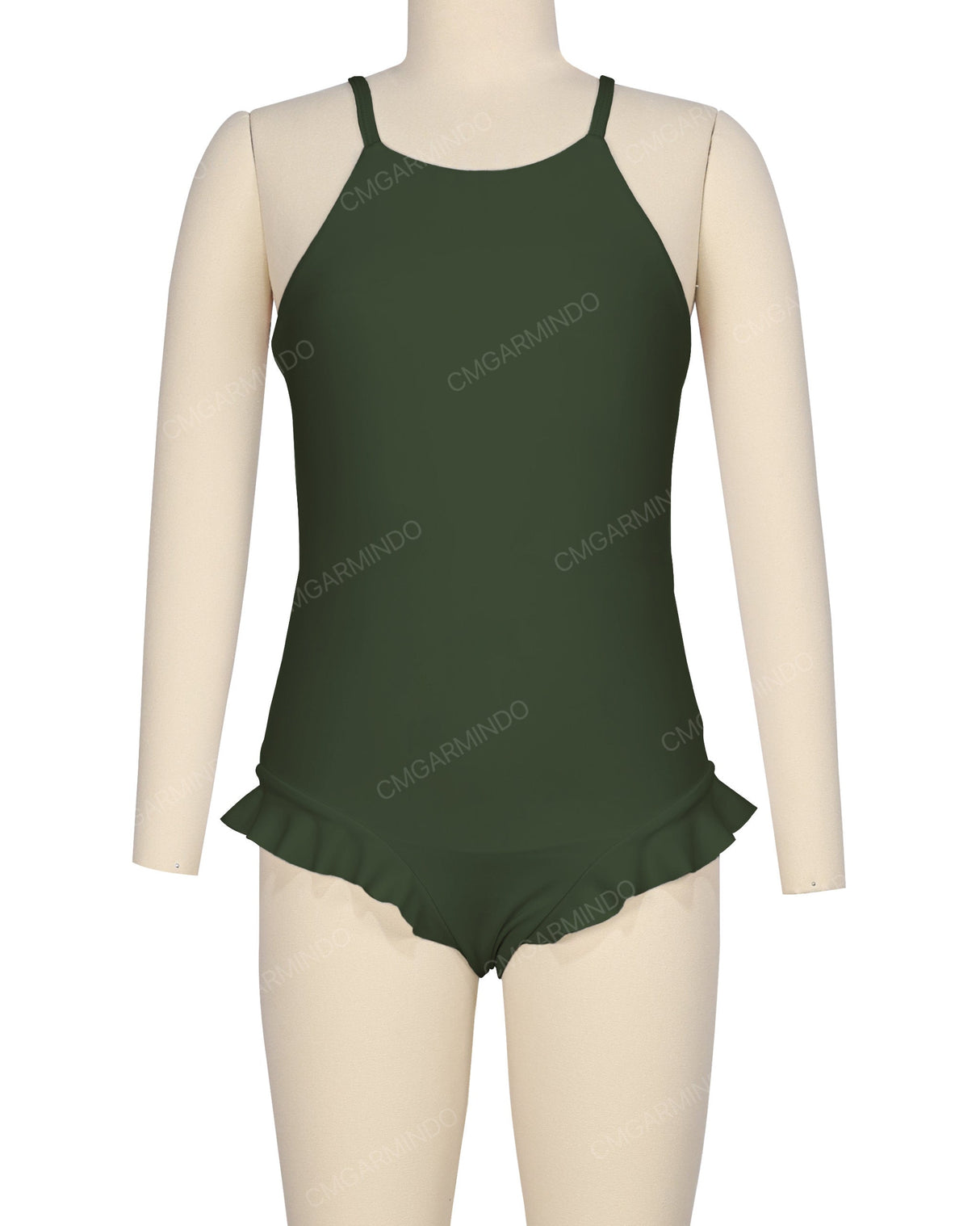 Leg Frill Cross Back One Piece