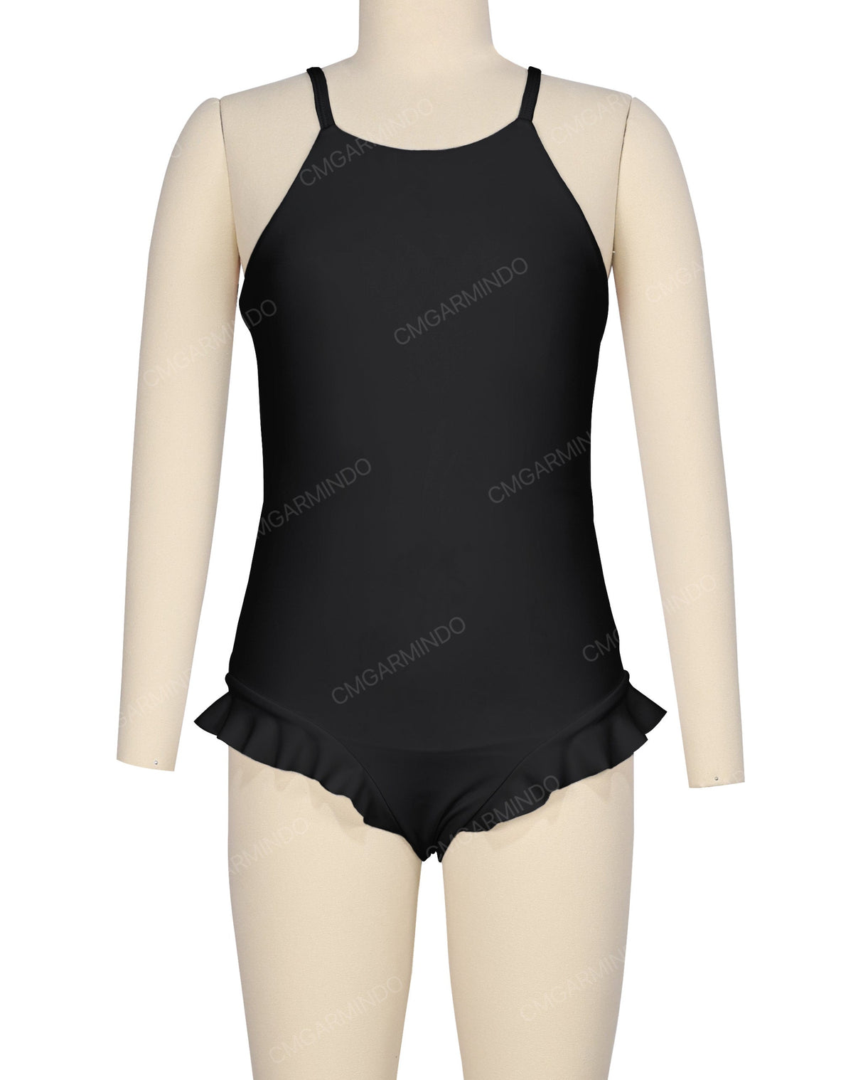Leg Frill Cross Back One Piece