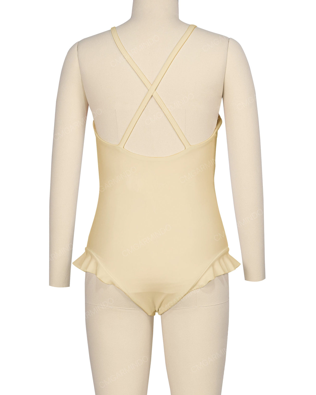 Leg Frill Cross Back One Piece