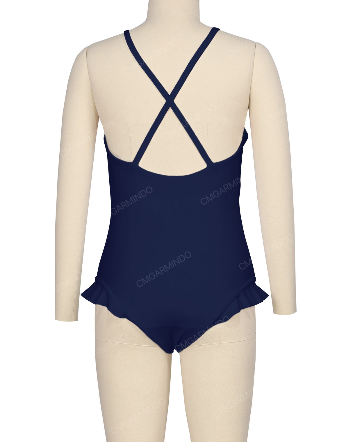 Leg Frill Cross Back One Piece