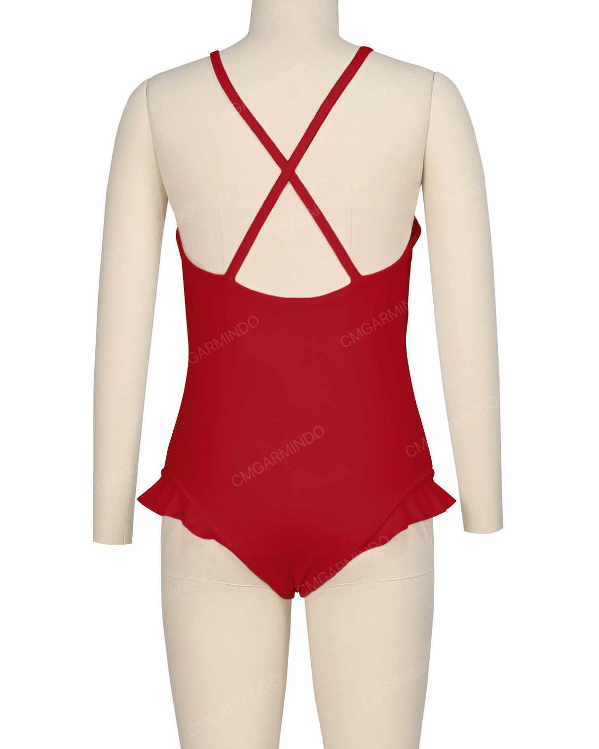 Leg Frill Cross Back One Piece