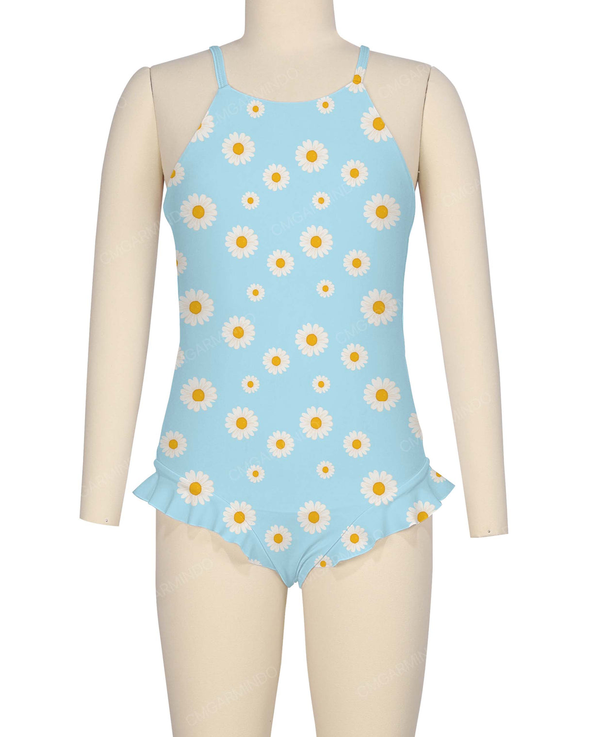 Leg Frill Cross Back One Piece