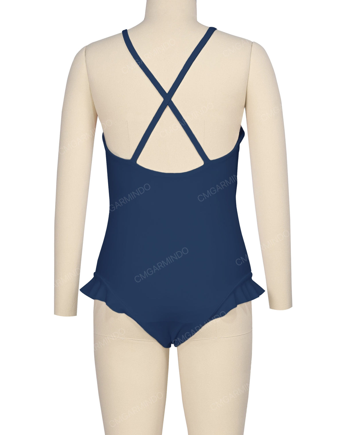 Leg Frill Cross Back One Piece