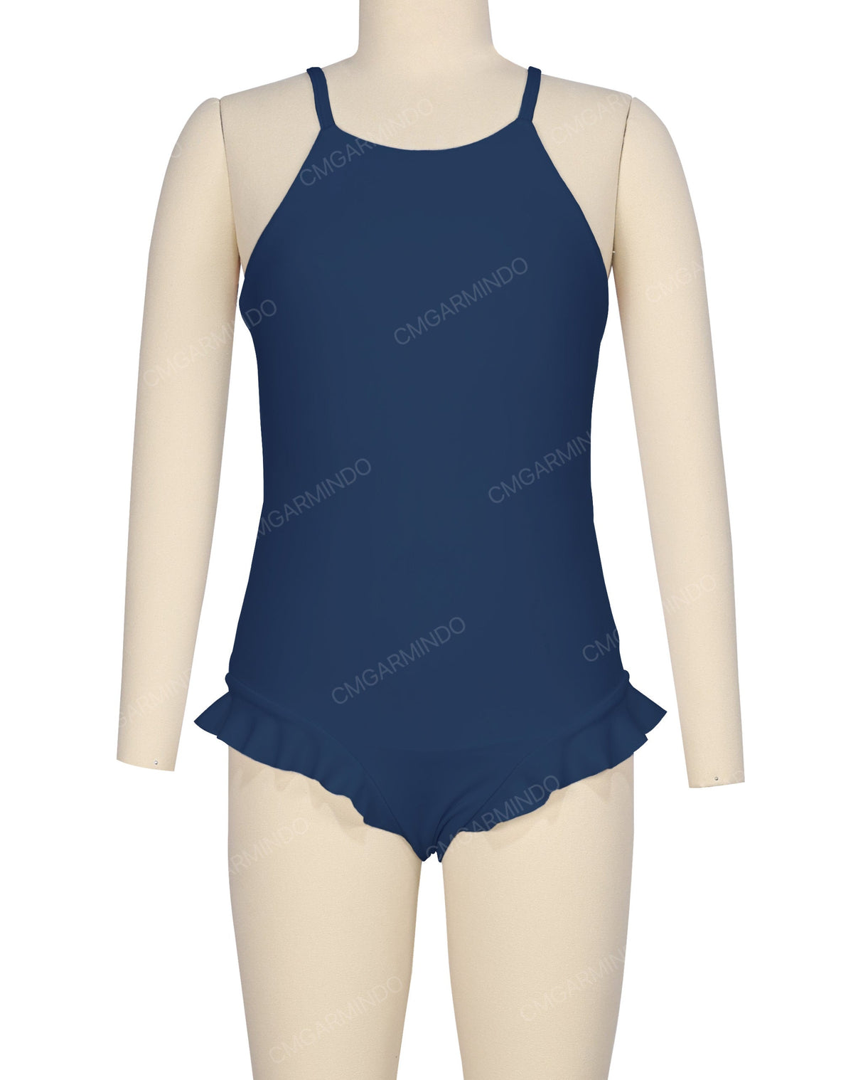 Leg Frill Cross Back One Piece