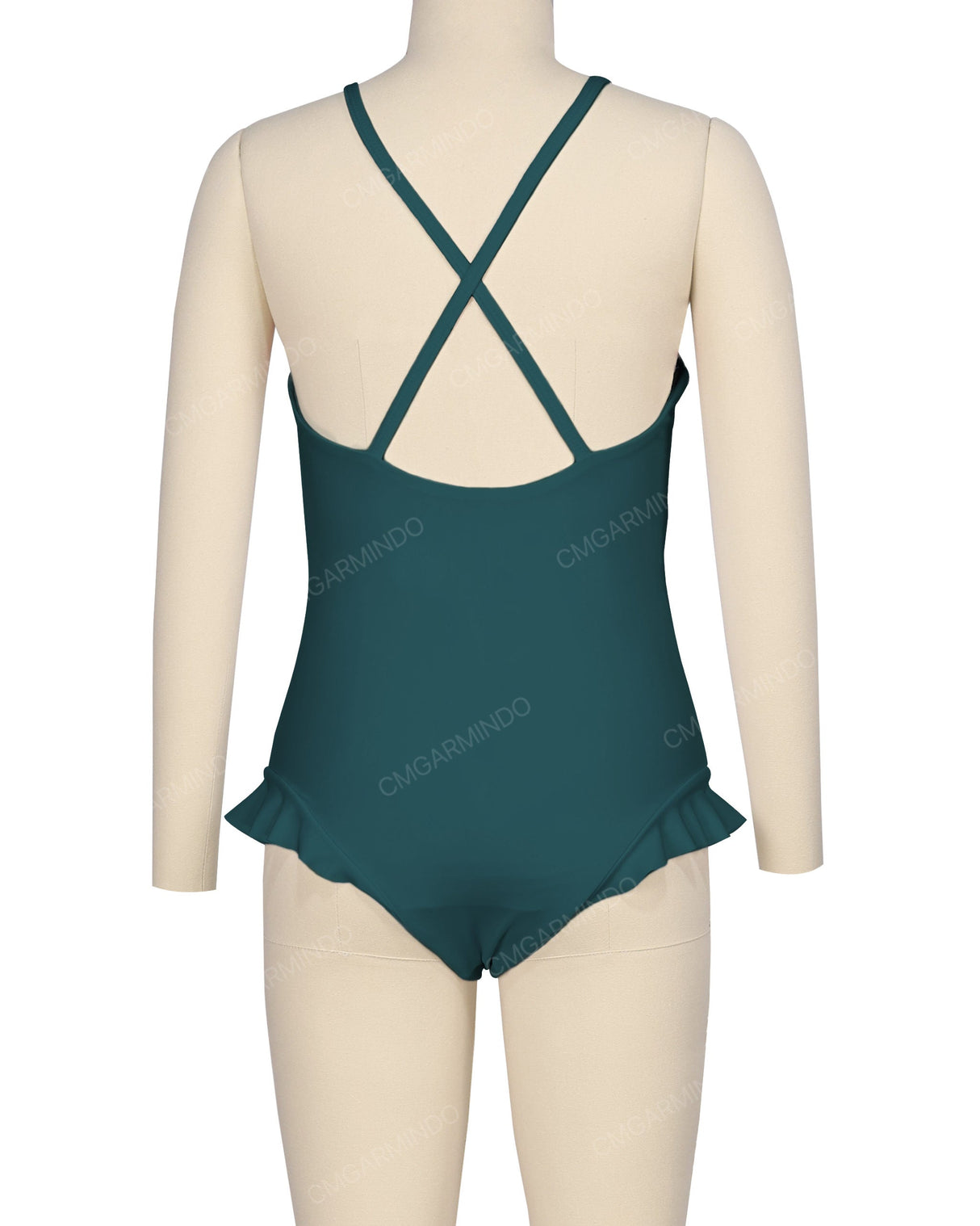 Leg Frill Cross Back One Piece