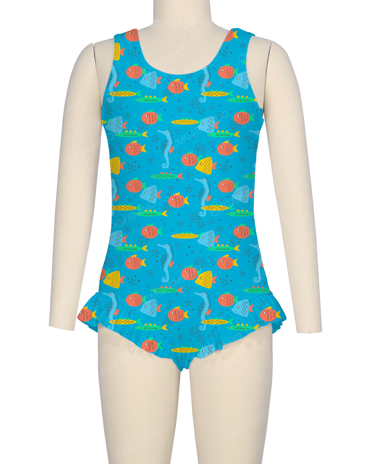 Frill Leg Scoop Back One Piece