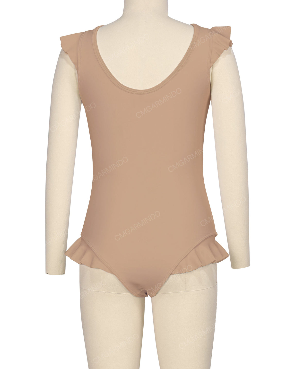 Frill Shoulder and Leg Scoop Back One Piece