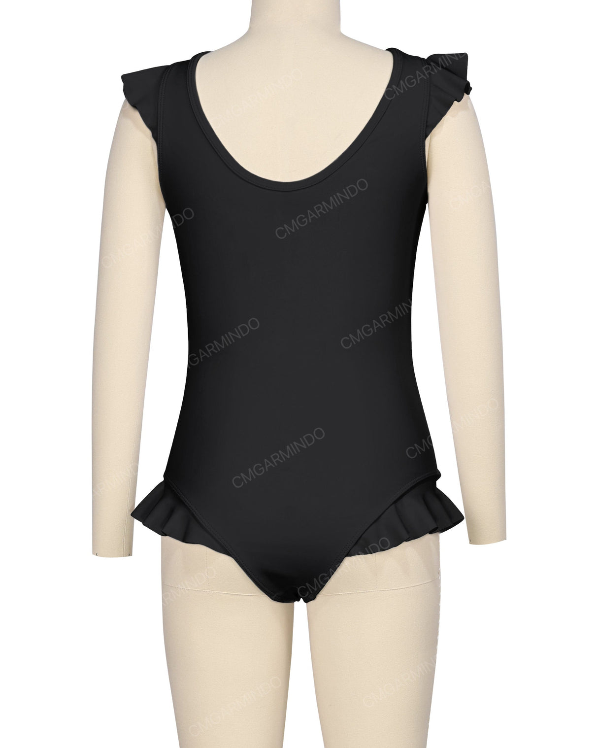 Frill Shoulder and Leg Scoop Back One Piece