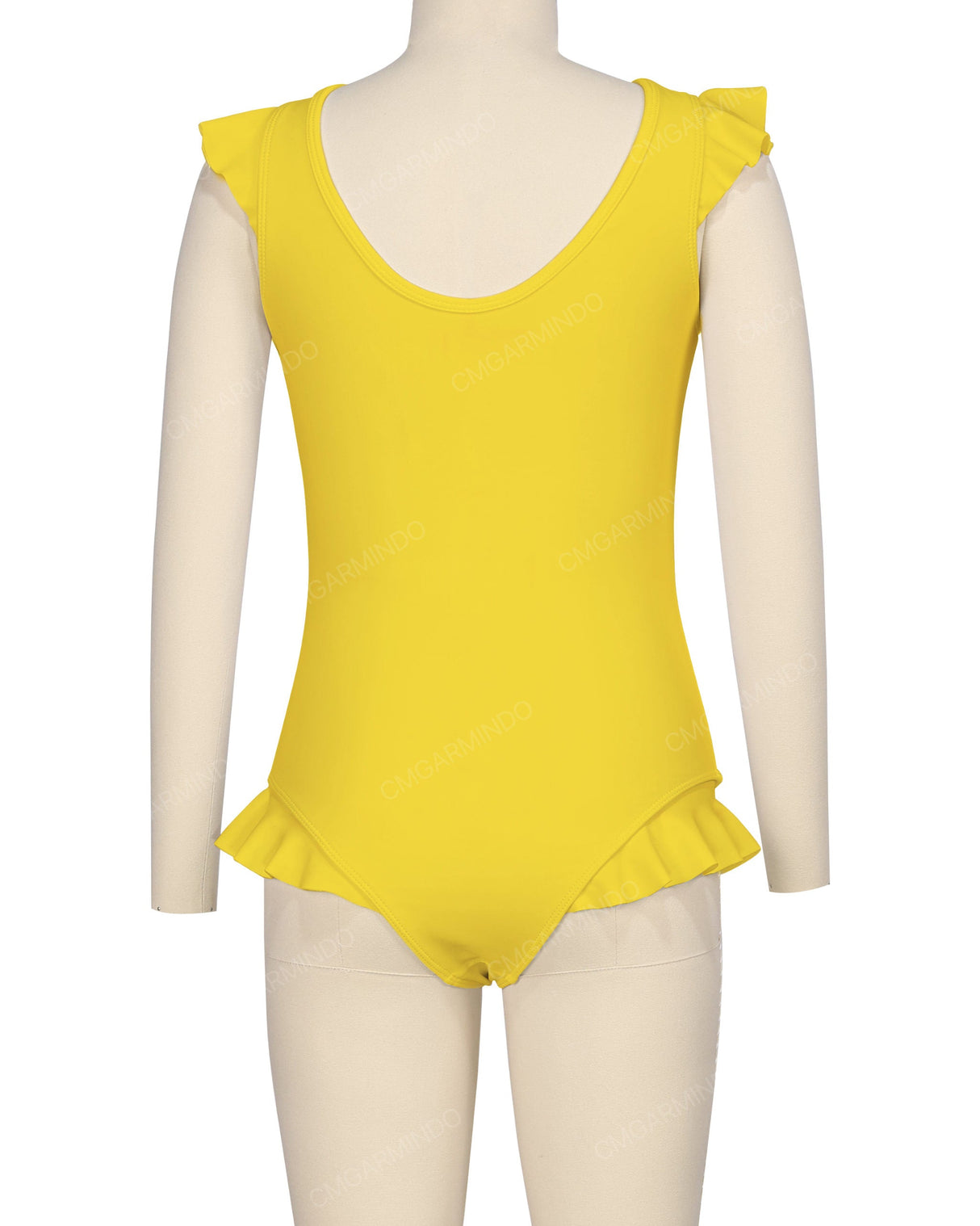 Frill Shoulder and Leg Scoop Back One Piece