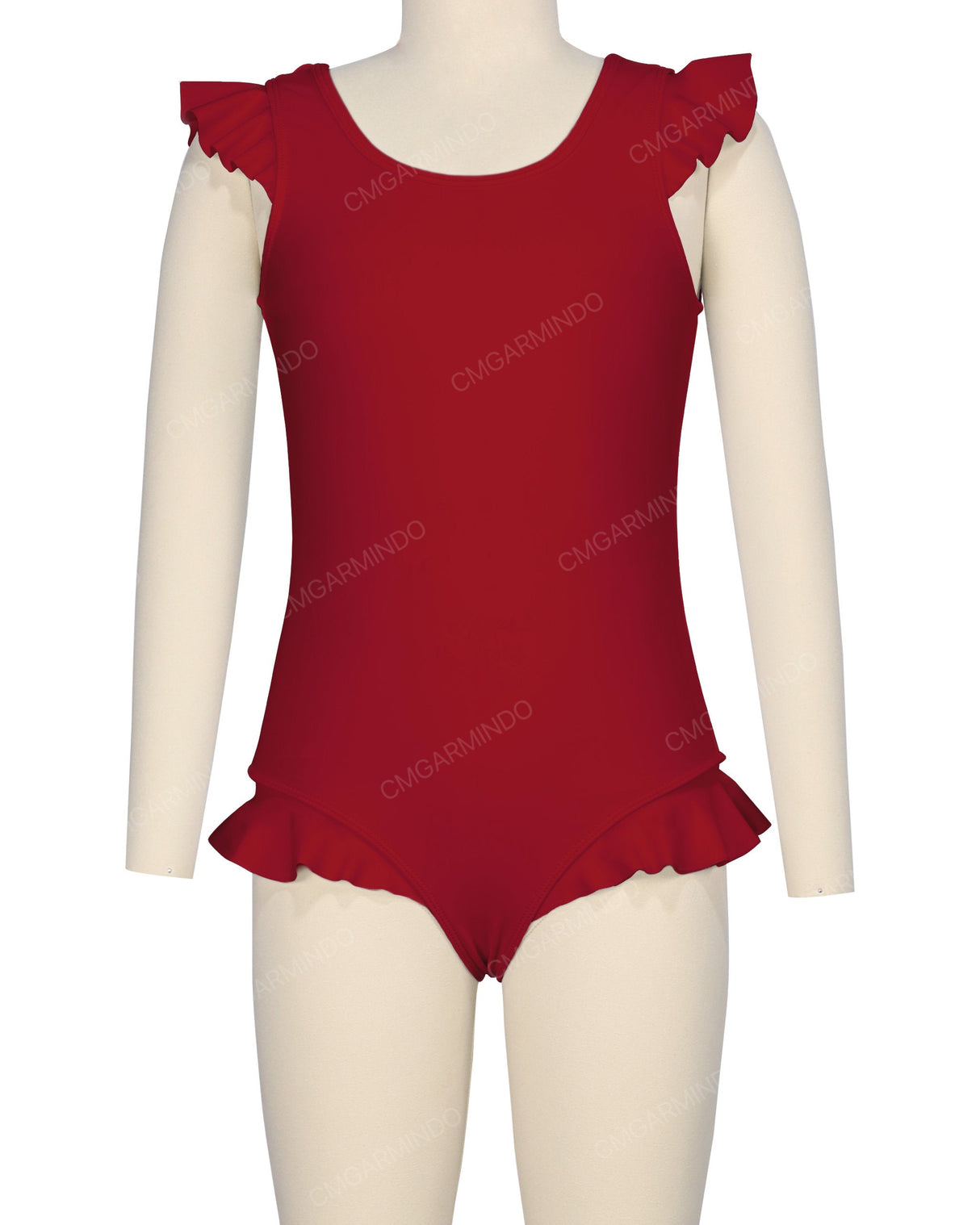 Frill Shoulder and Leg Scoop Back One Piece