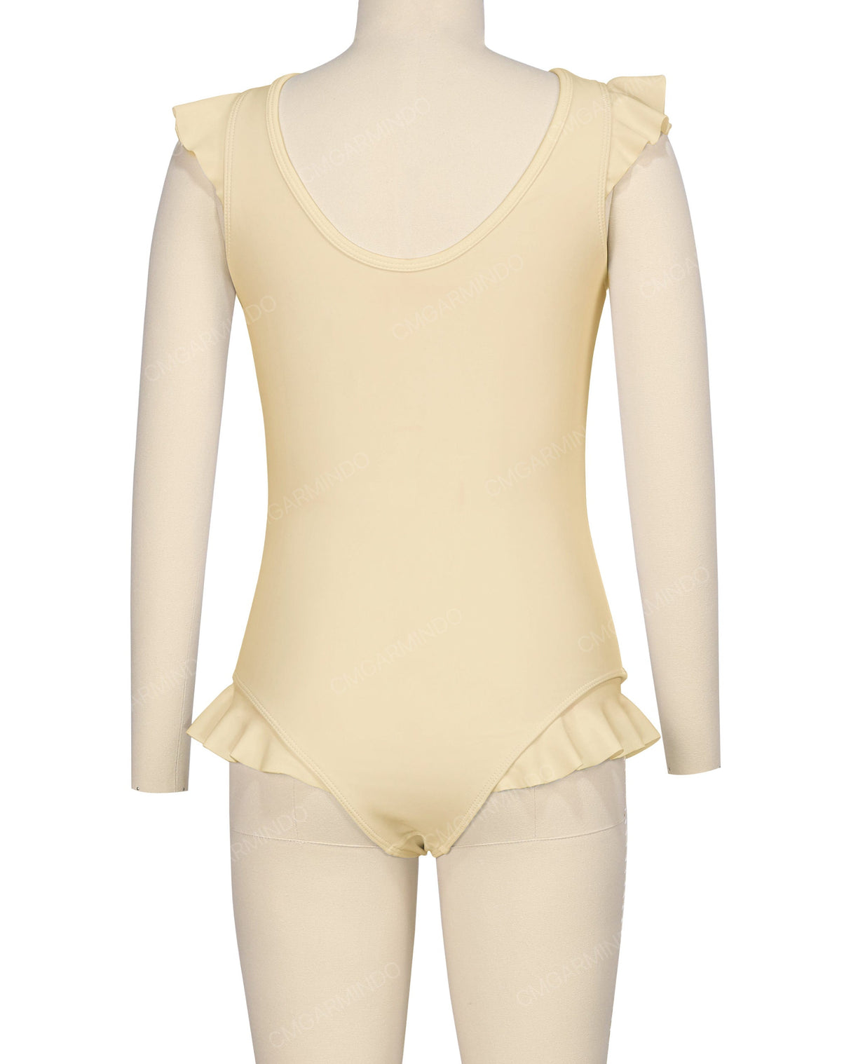 Frill Shoulder and Leg Scoop Back One Piece