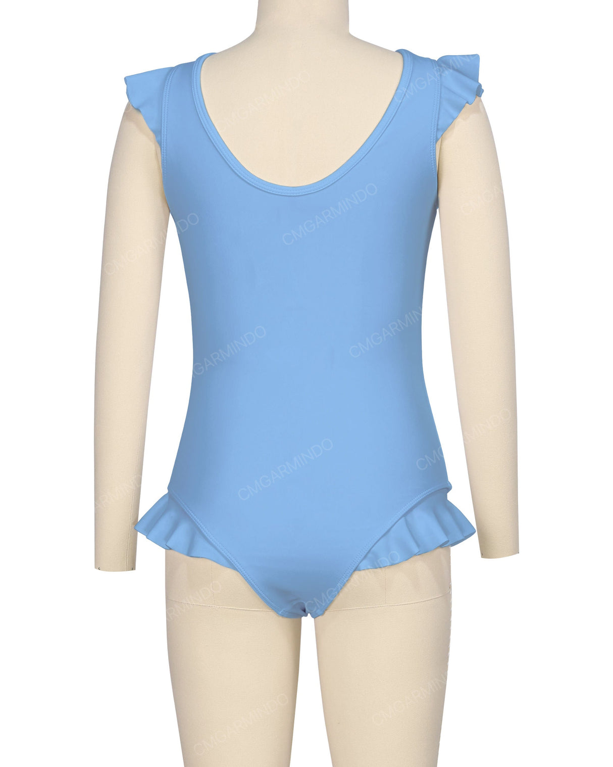 Frill Shoulder and Leg Scoop Back One Piece